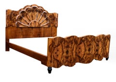 Rare Italian 1930s Art Deco King Size Bed