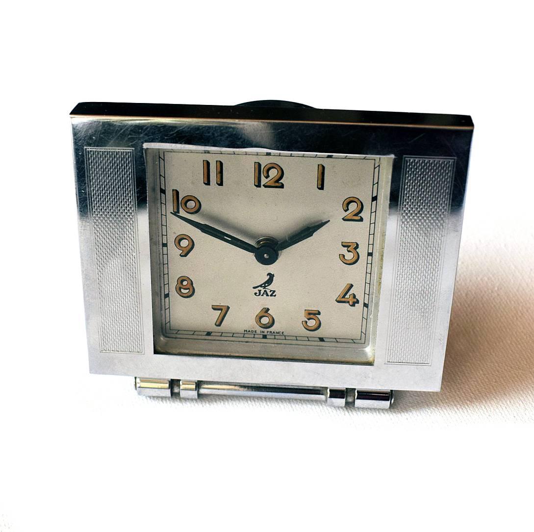 Glass French Art Deco Alarm Clock by JAZ