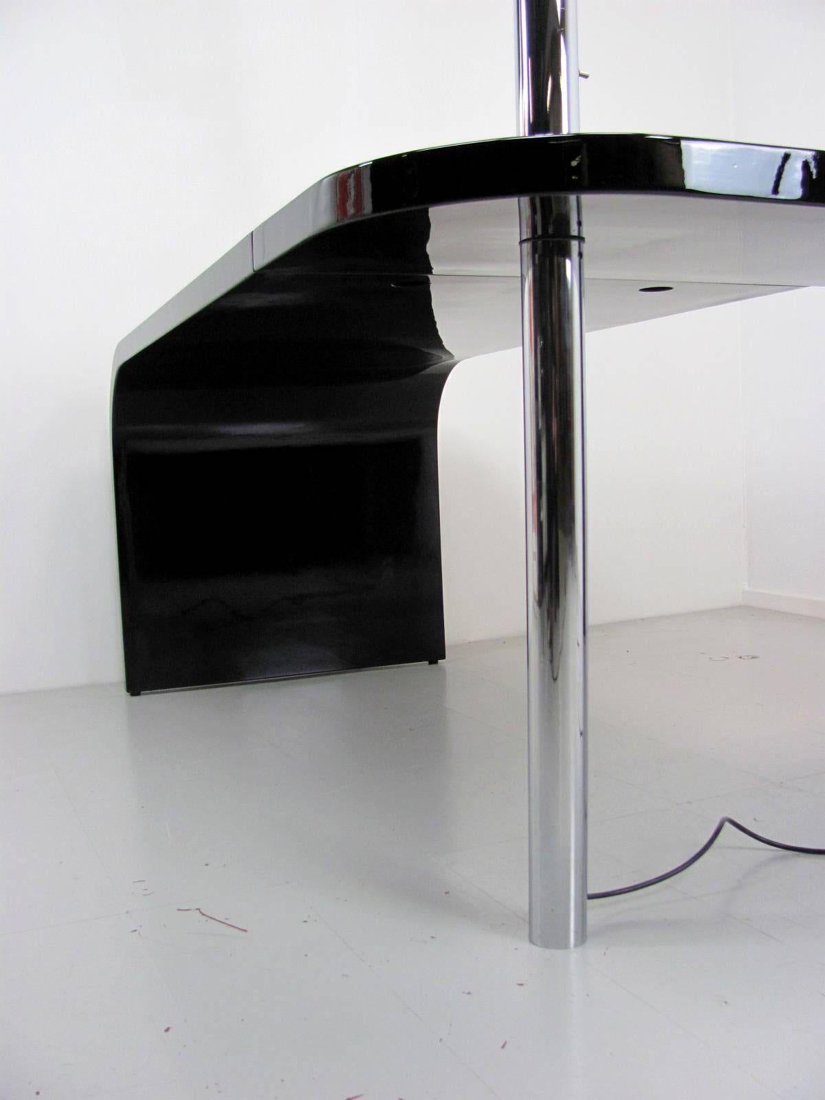 Chrome Direk Desk by Ennio Chiggio for Nikol International, 1979