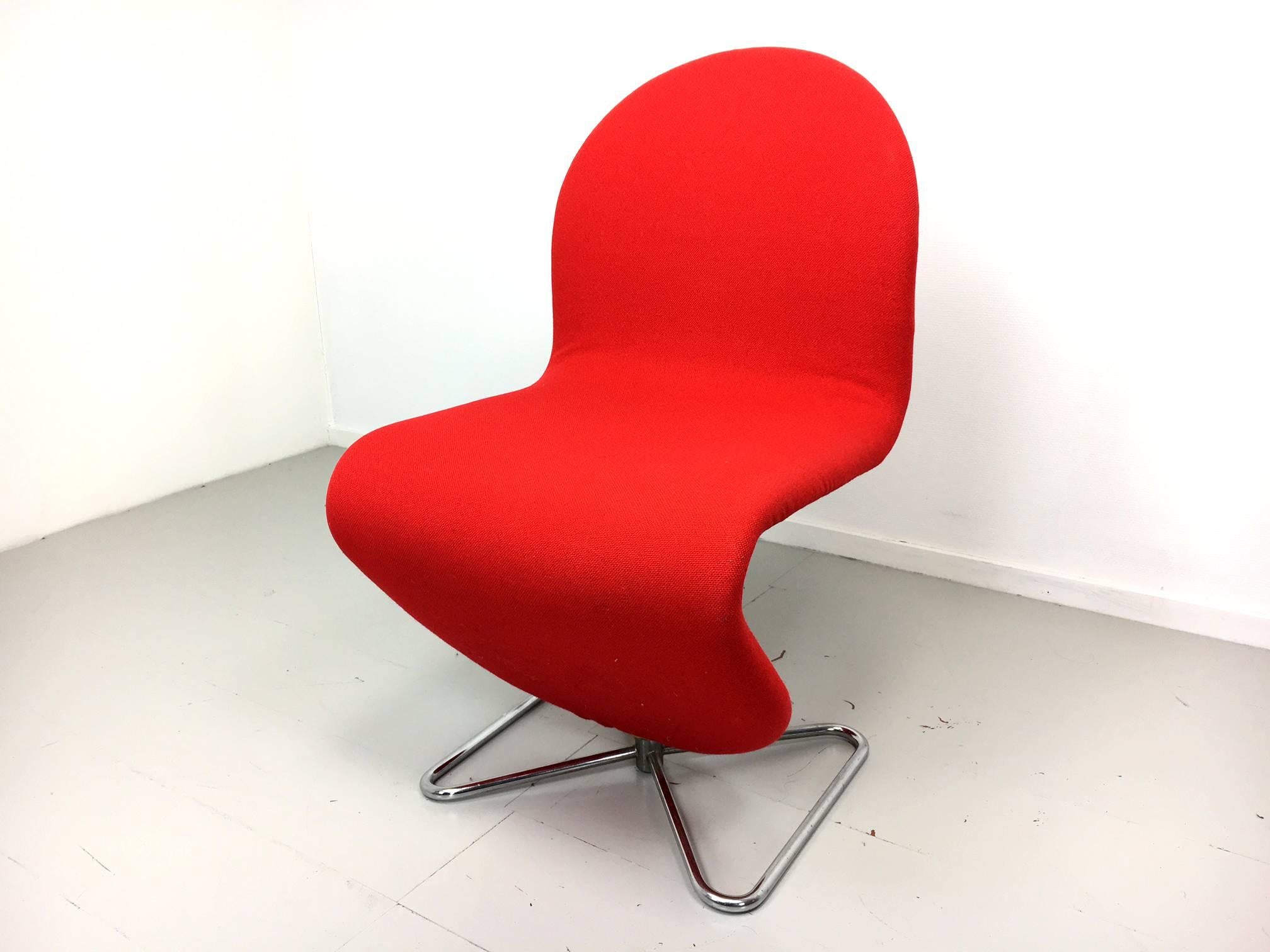 Mid-Century Modern System 123 Chairs by Verner Panton for Fritz Hansen, 1973, Set of four