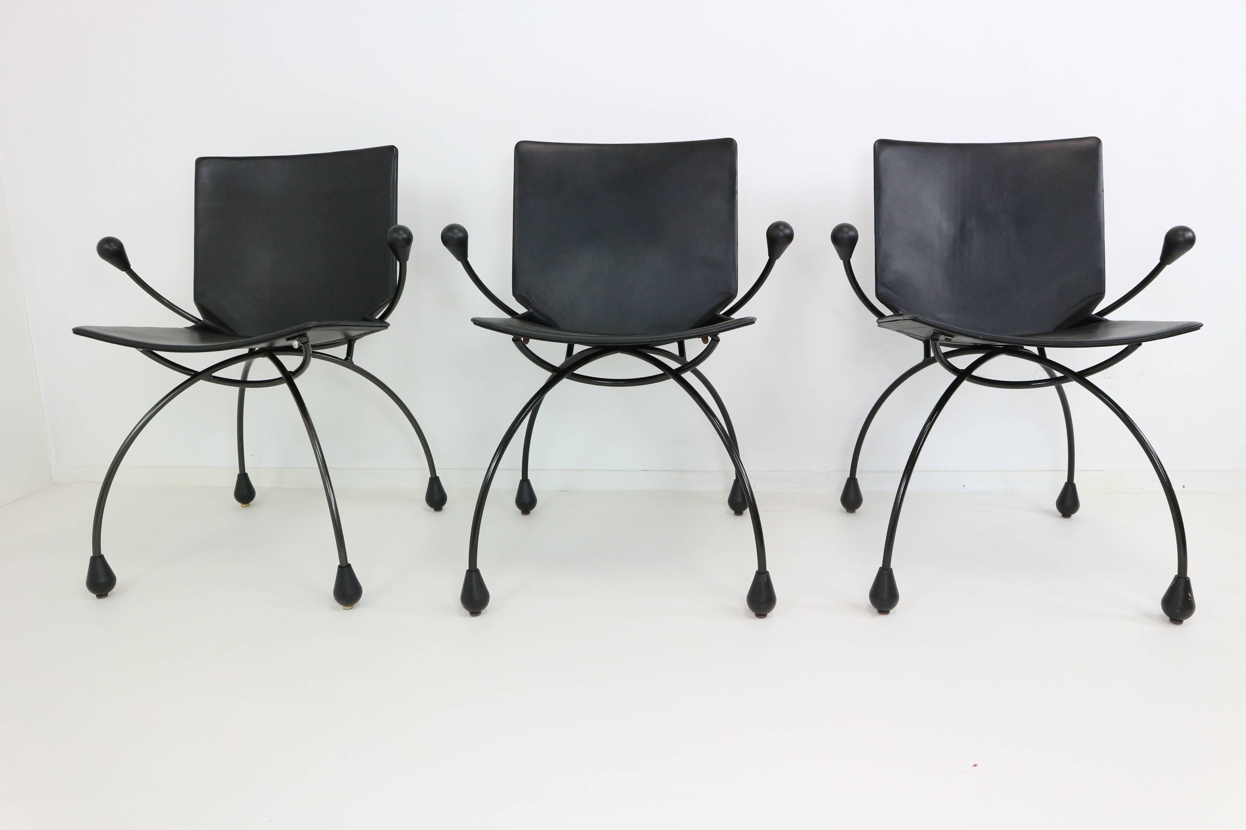 Funky Black Leather Chairs,  by Pierre Mazairac & Karel Boonzaaijer  In Good Condition In The Hague, NL