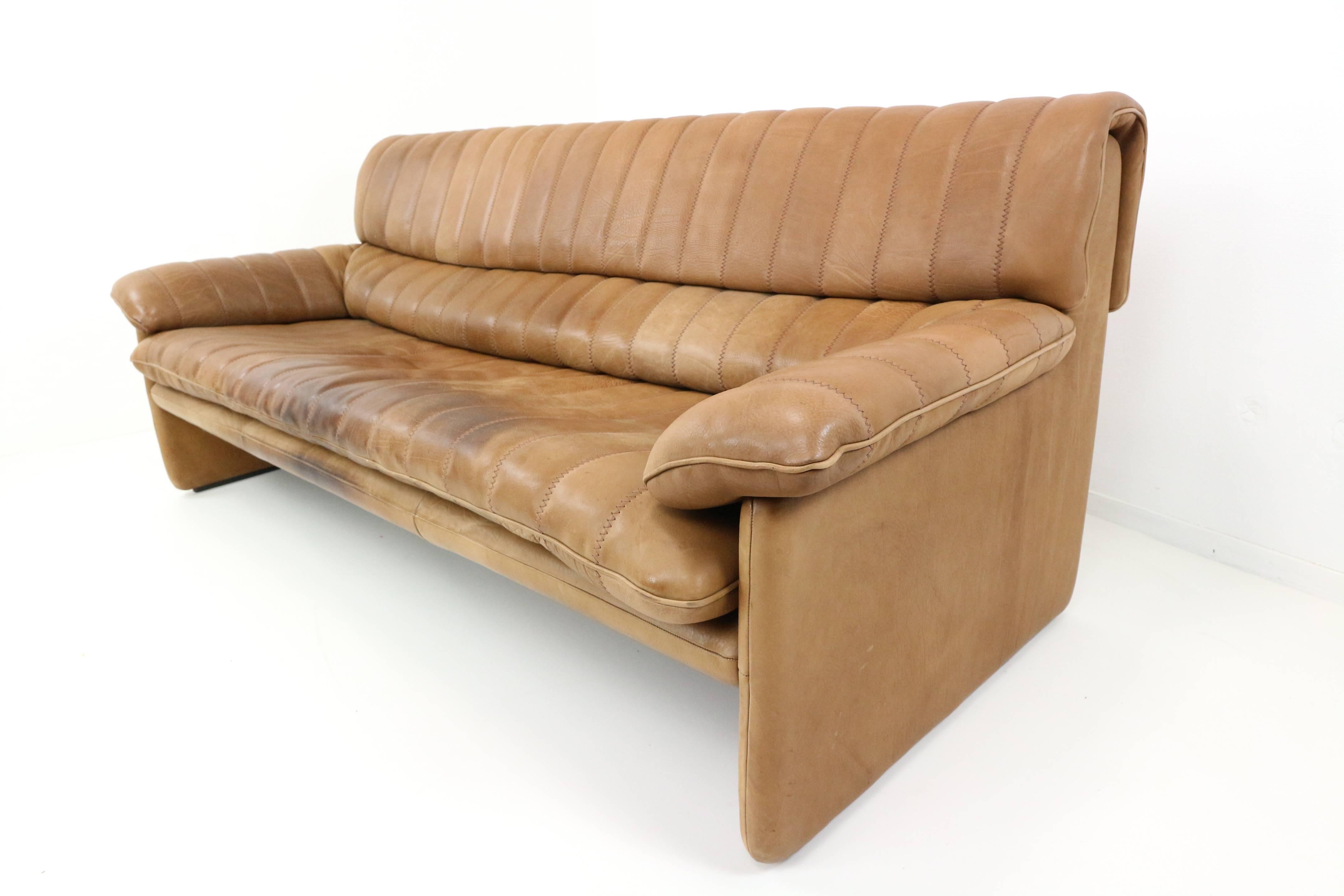 20th Century De Sede Ds-85 Leather Three-Seat, 1970s