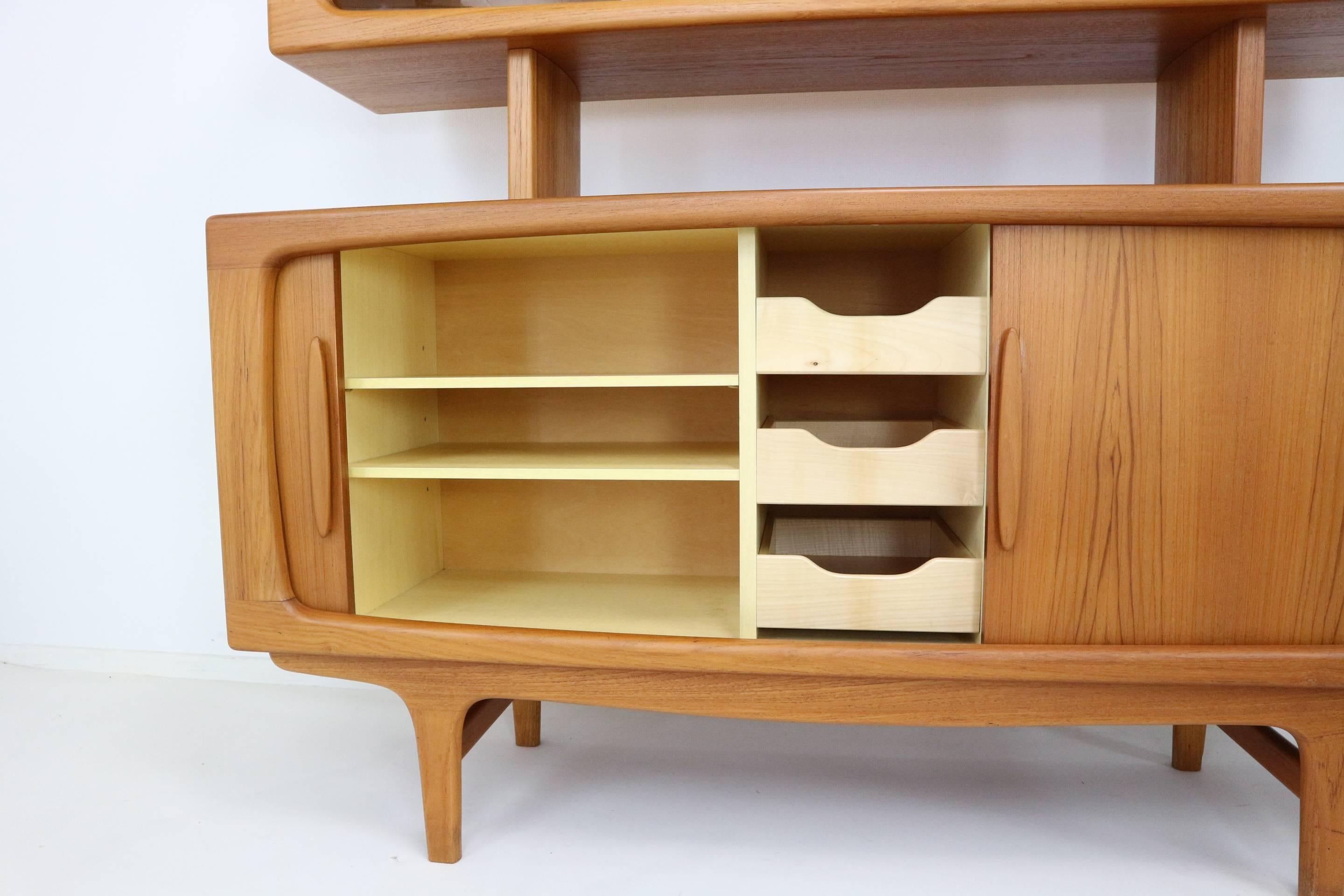 Danish Johannes Andersen for CFC Silkeborg Teak Tambour Door Credenza