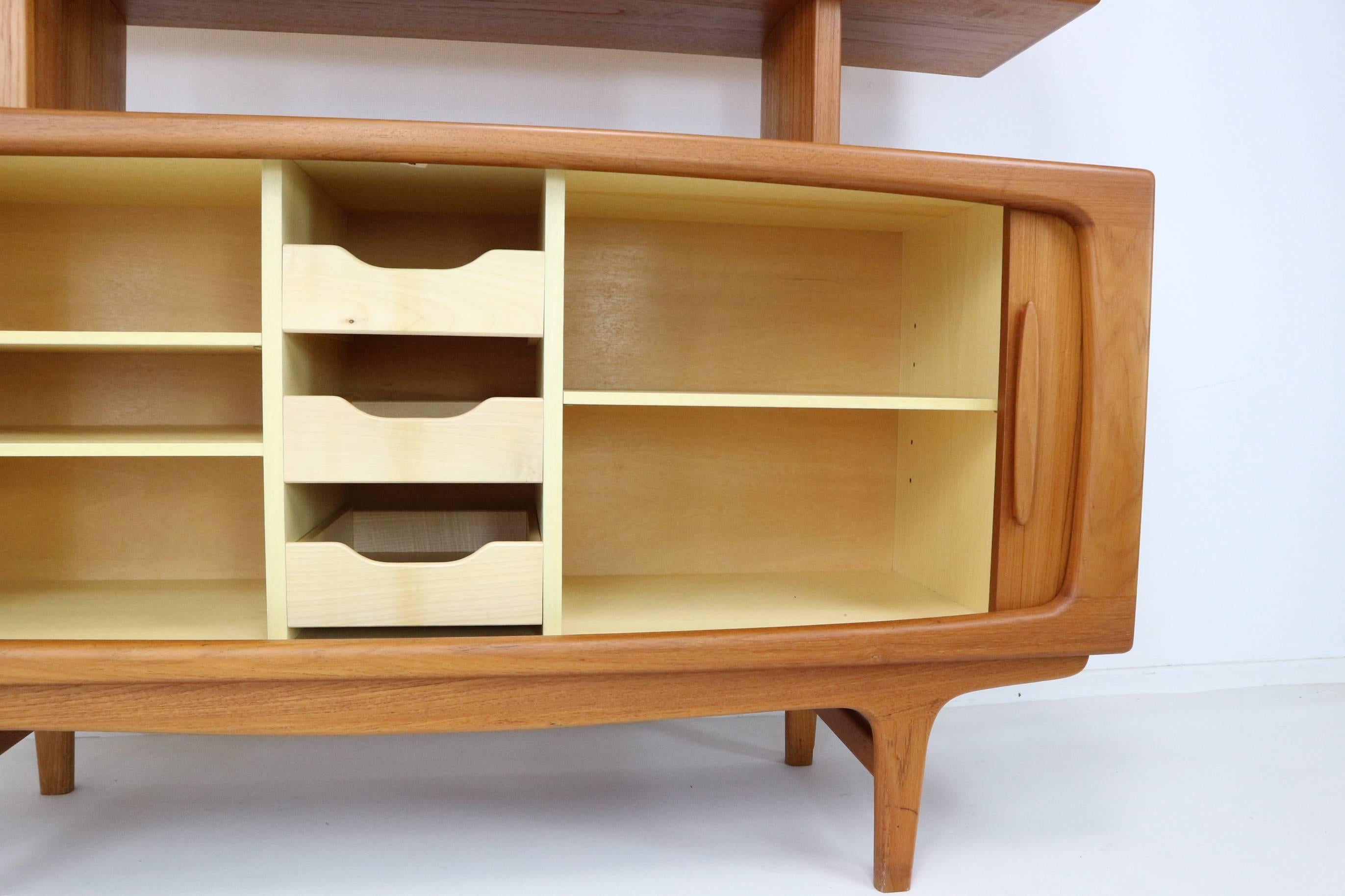 Mid-20th Century Johannes Andersen for CFC Silkeborg Teak Tambour Door Credenza
