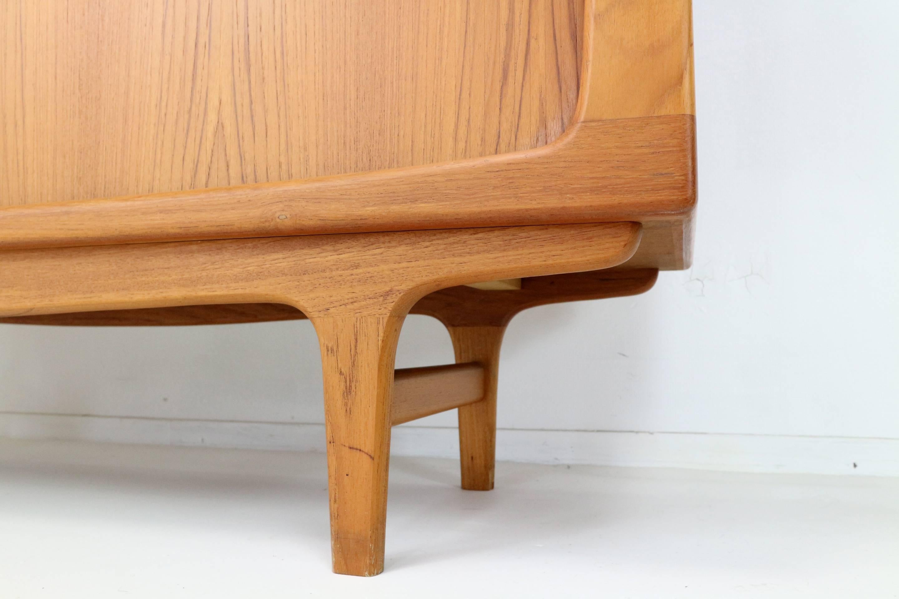 Johannes Andersen for CFC Silkeborg Teak Tambour Door Credenza 1