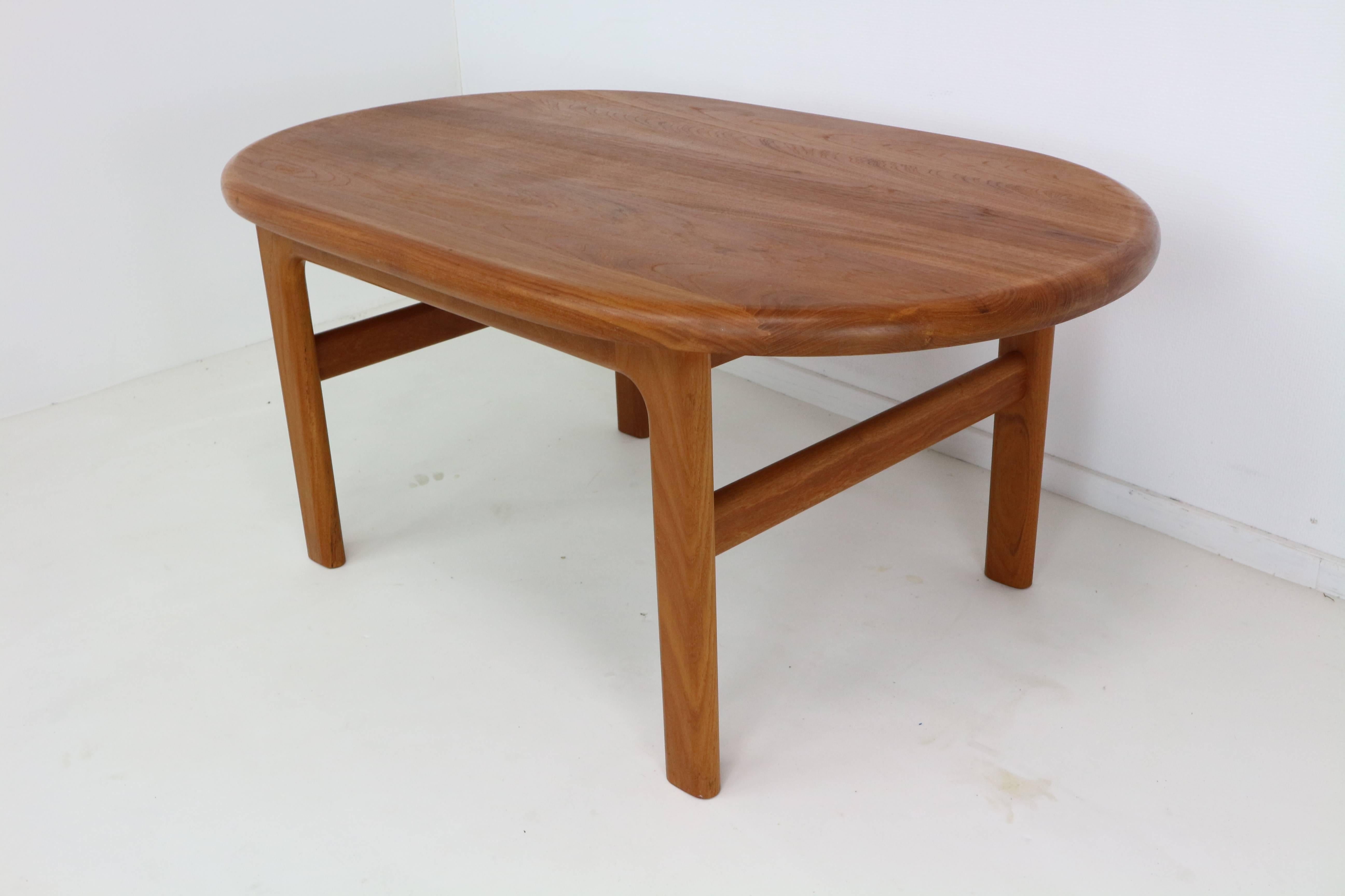 Coffee table, made in Denmark. Produced by Niels Bach. Good quality, heavy weight. Construction in solid teak wood. Under the plate stamped by Niels Bach.

  