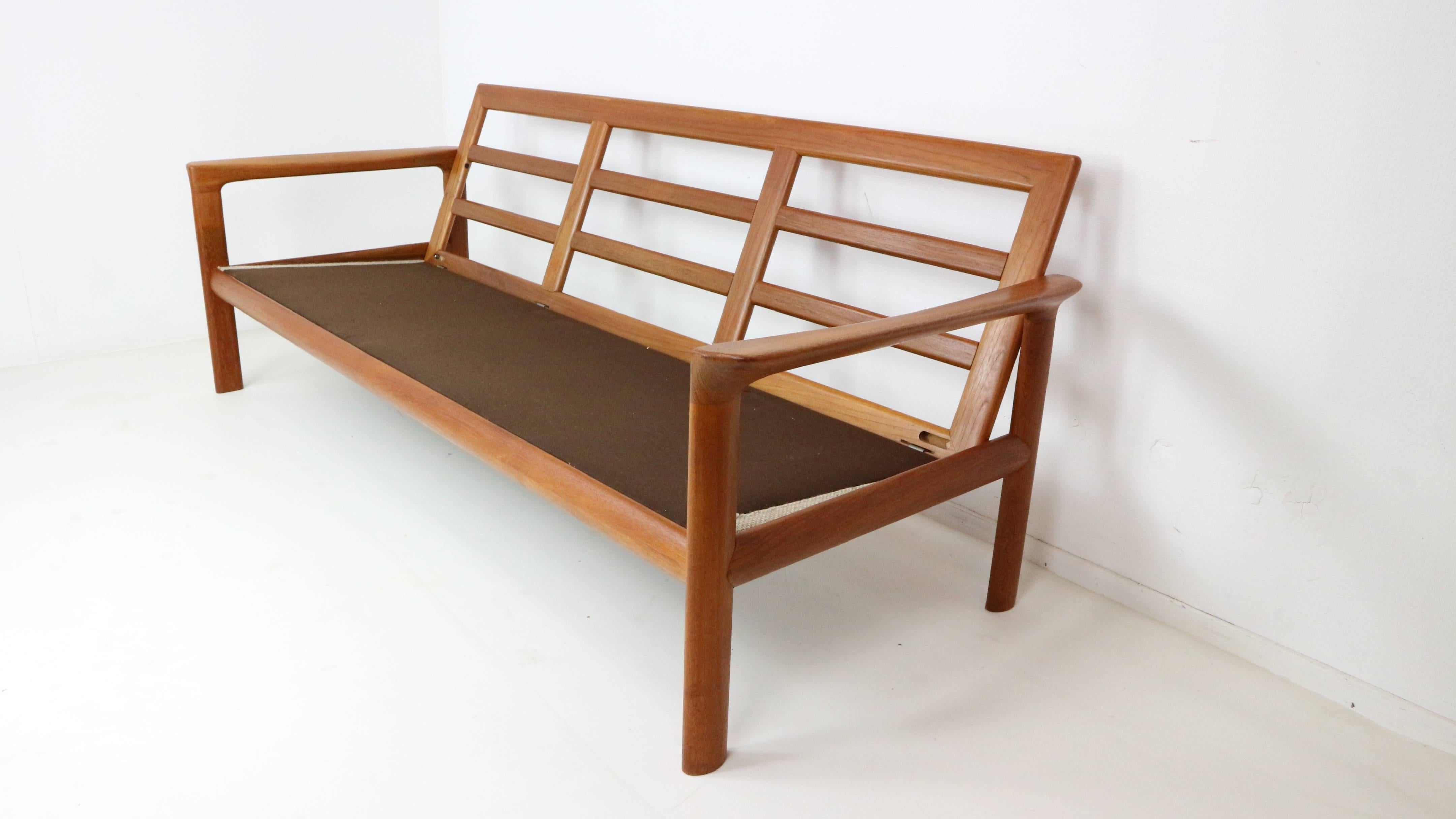 Scandinavian Modern Danish Teak Three-Seat Sofa by Sven Ellekaer for Komfort, 1960s