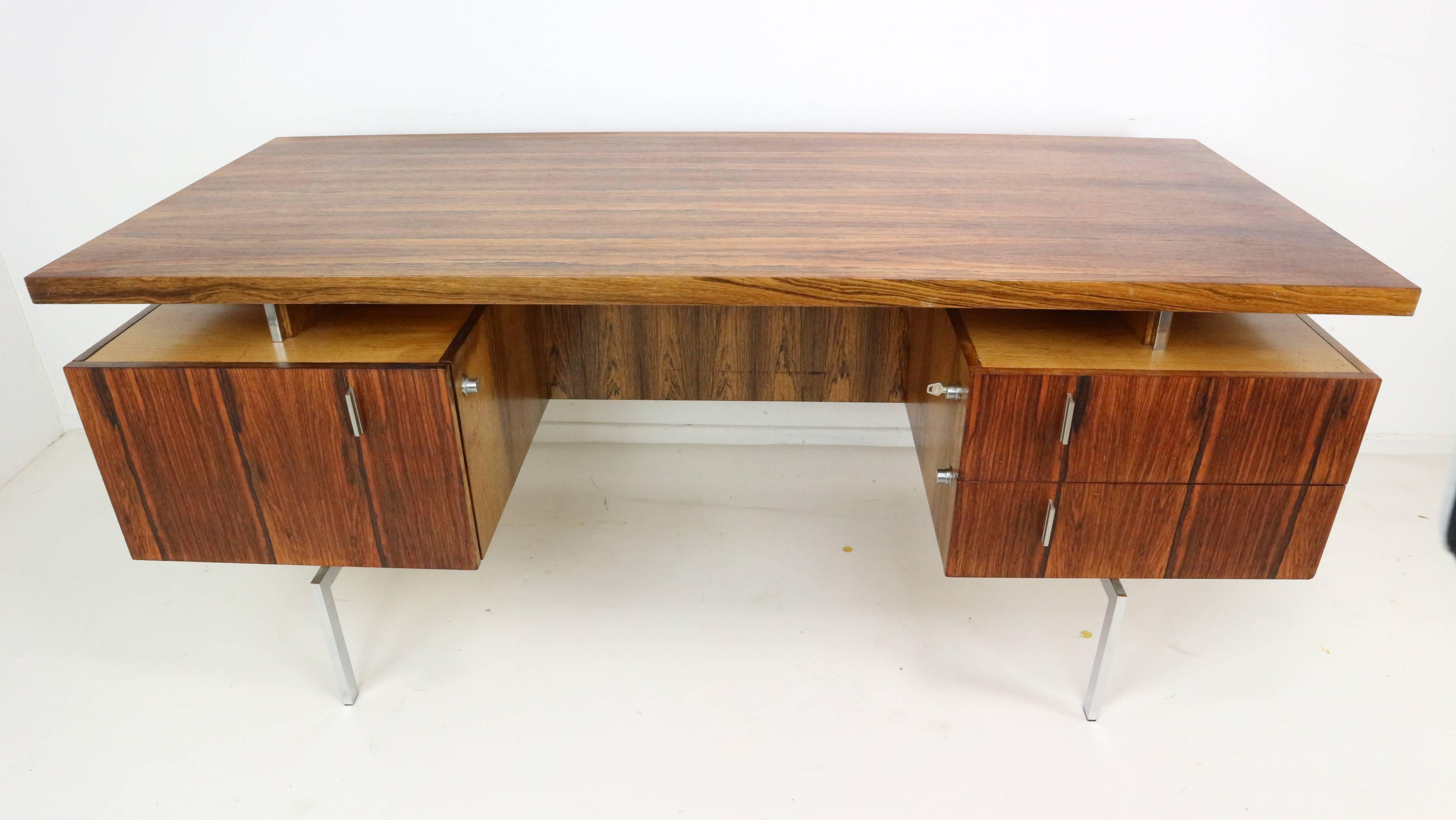 Mid-Century Modern Minimalist Rosewood Propos Writing Desk by Hulmefa, 1960s