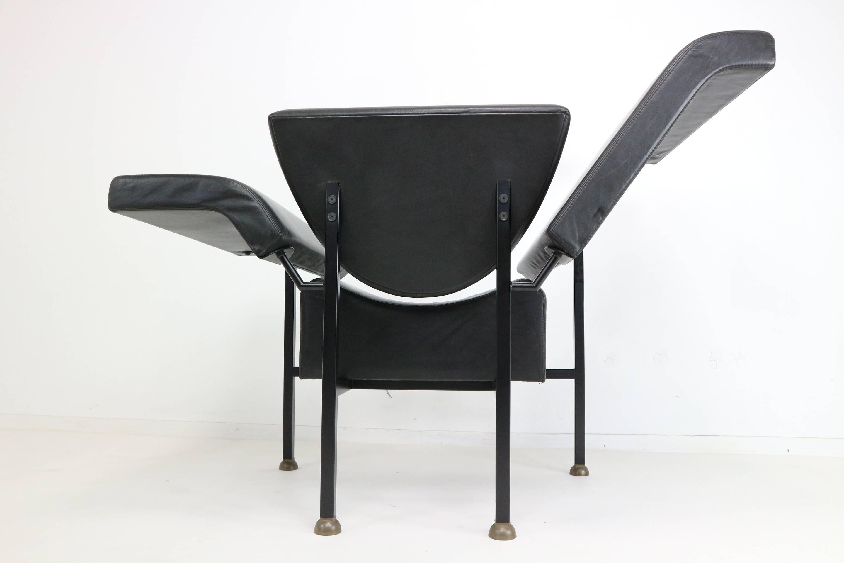 Metal Rob Eckhardt 'Greetings from Holland' Chaise Leather Longue, 1983
