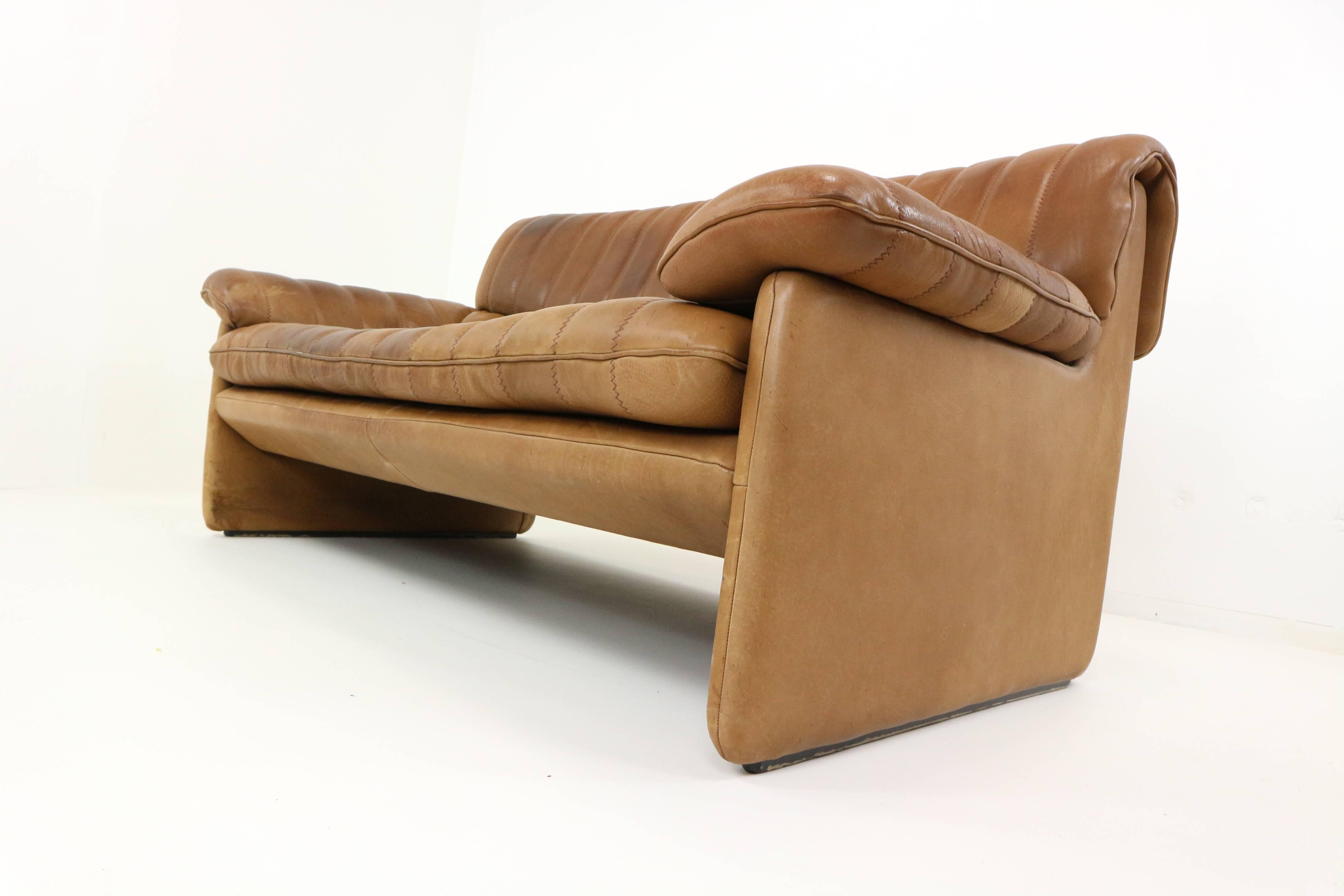 Mid-Century Modern De Sede Ds-85 Leather Three-Seat, 1970s