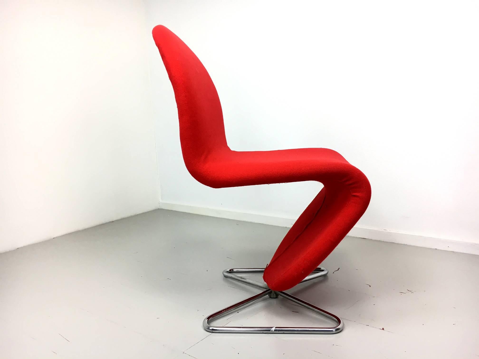 Verner Panton 123 Chairs by for Fritz Hansen, 1973, Set of Four In Good Condition In The Hague, NL