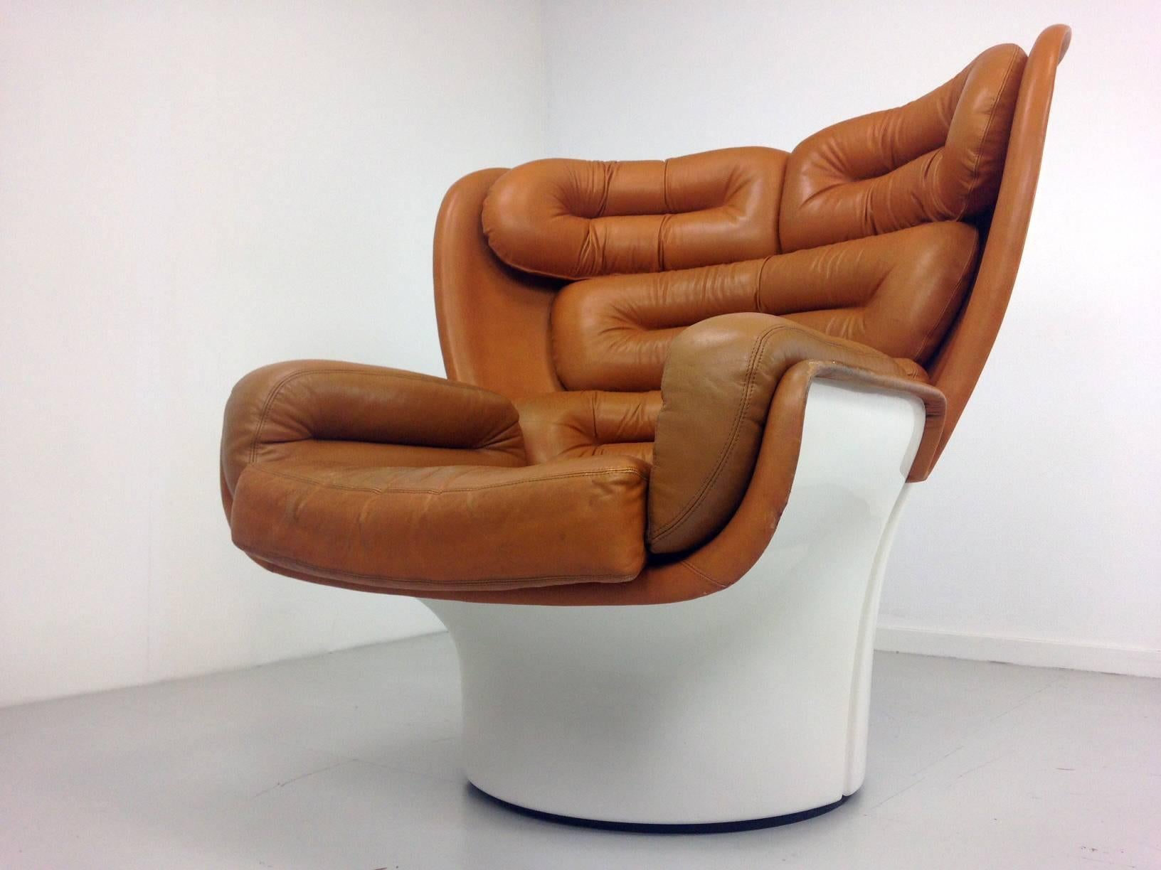 Leather Elda by Joe Colombo for Comfort Italy, 1960s