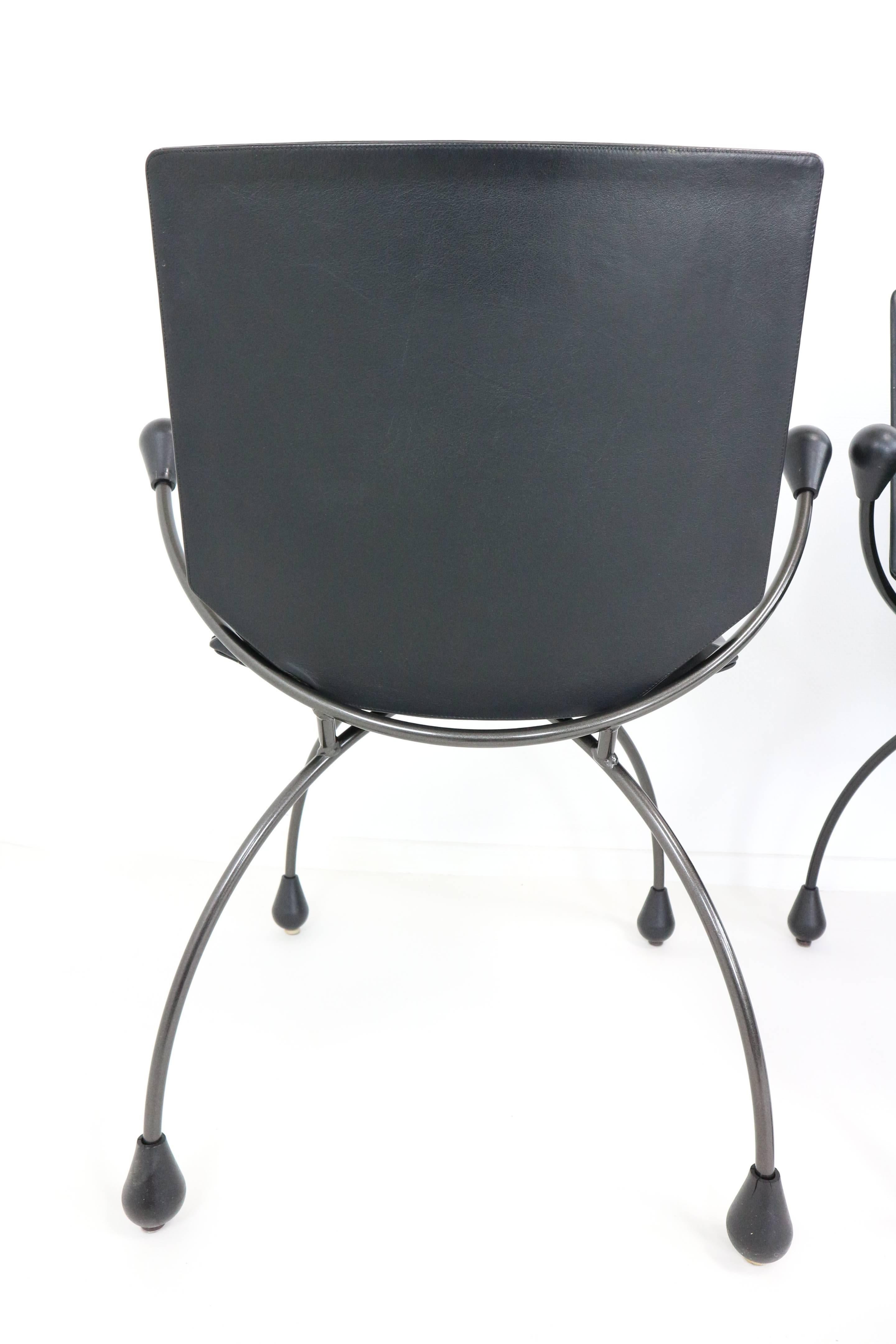 Dutch Funky Black Leather Chairs,  by Pierre Mazairac & Karel Boonzaaijer 
