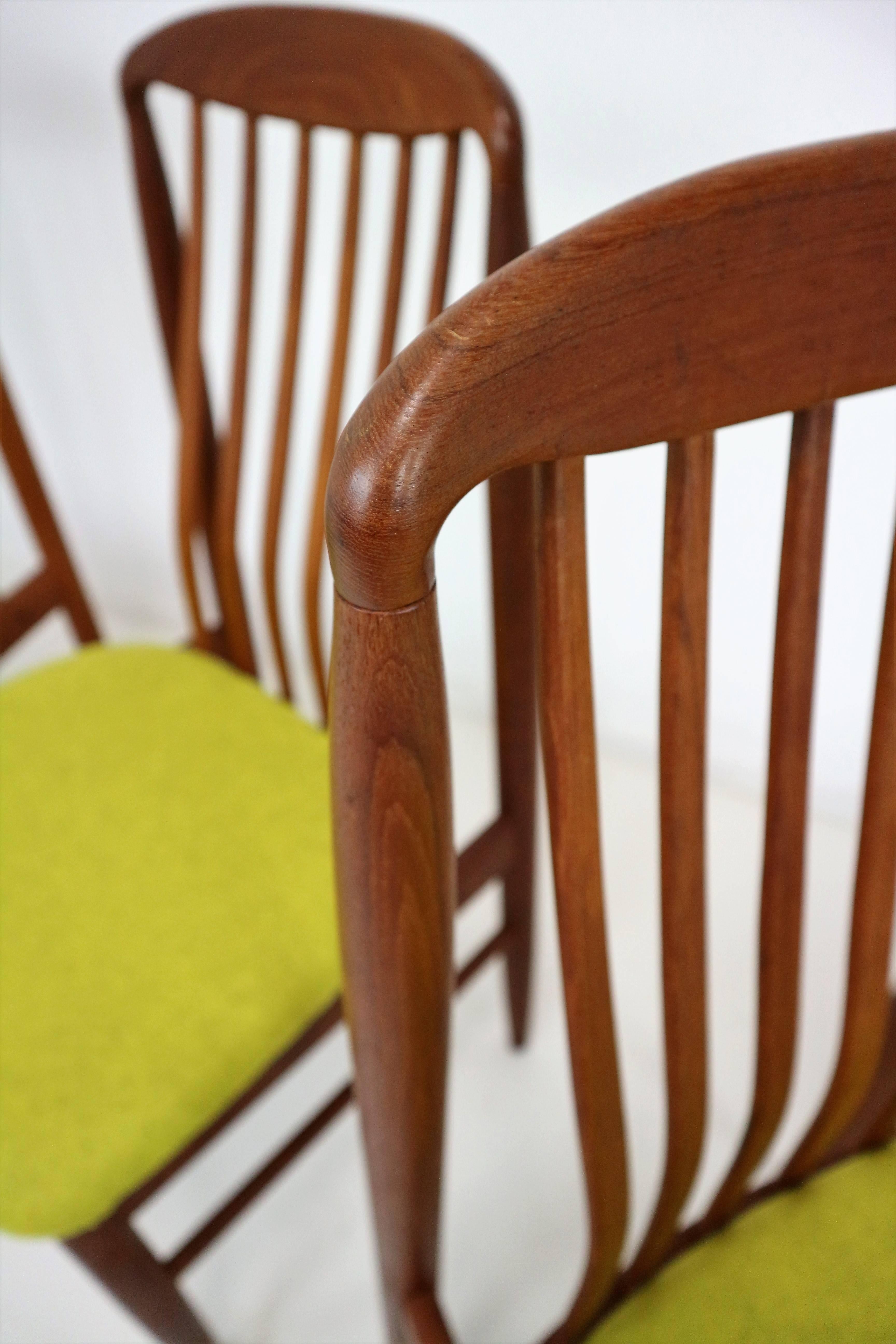 Four Danish Modern Teak Dining Chairs by Benny Linden In Excellent Condition In The Hague, NL