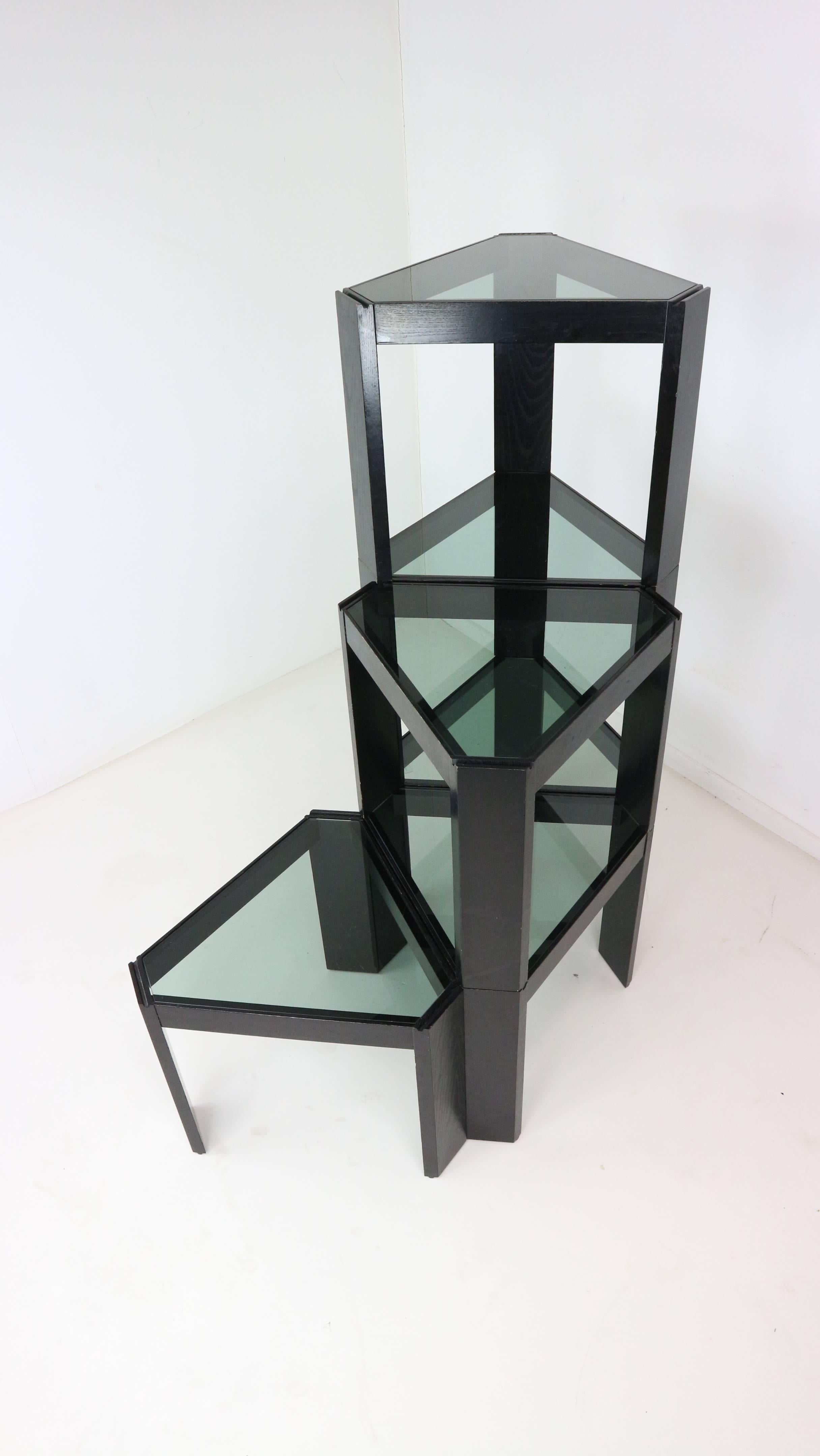 Porada Arredi Geometric Stackable Nesting Tables the Complete Set of Six In Fair Condition In The Hague, NL