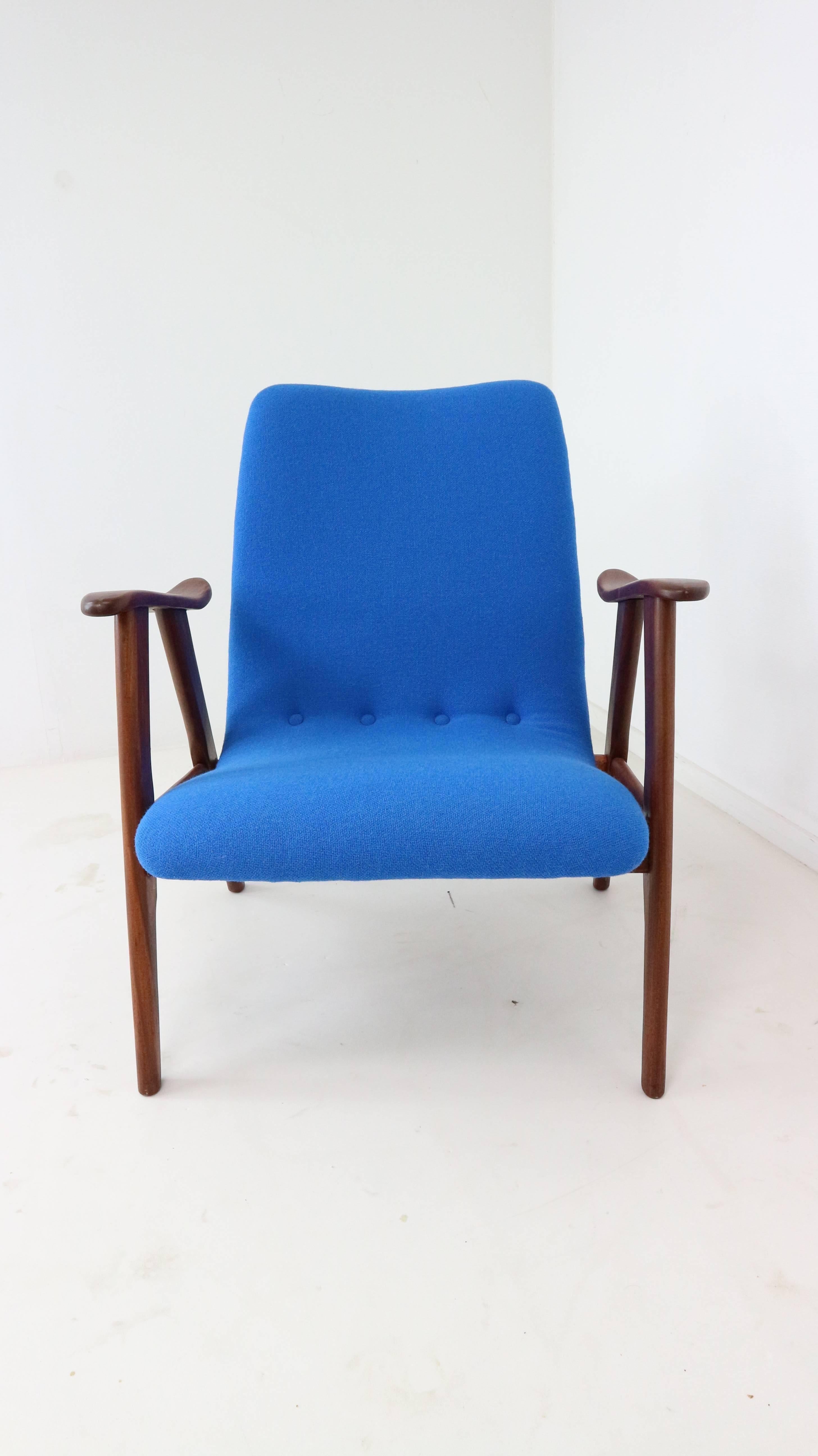 Dutch New Upholstered Lounge Chair by Louis Van Teeffelen for Webe, 1960s