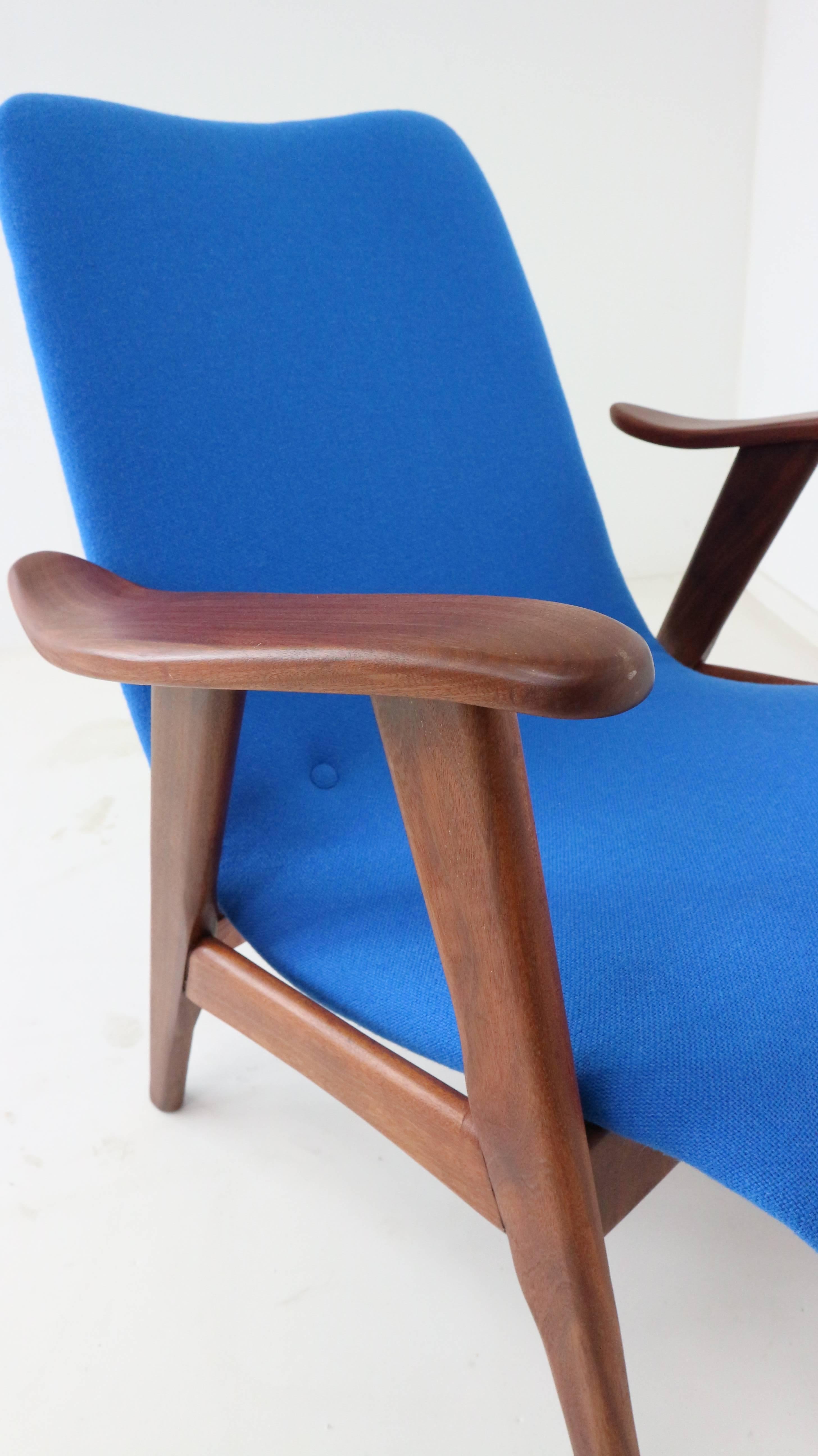 New Upholstered Lounge Chair by Louis Van Teeffelen for Webe, 1960s In Good Condition In The Hague, NL