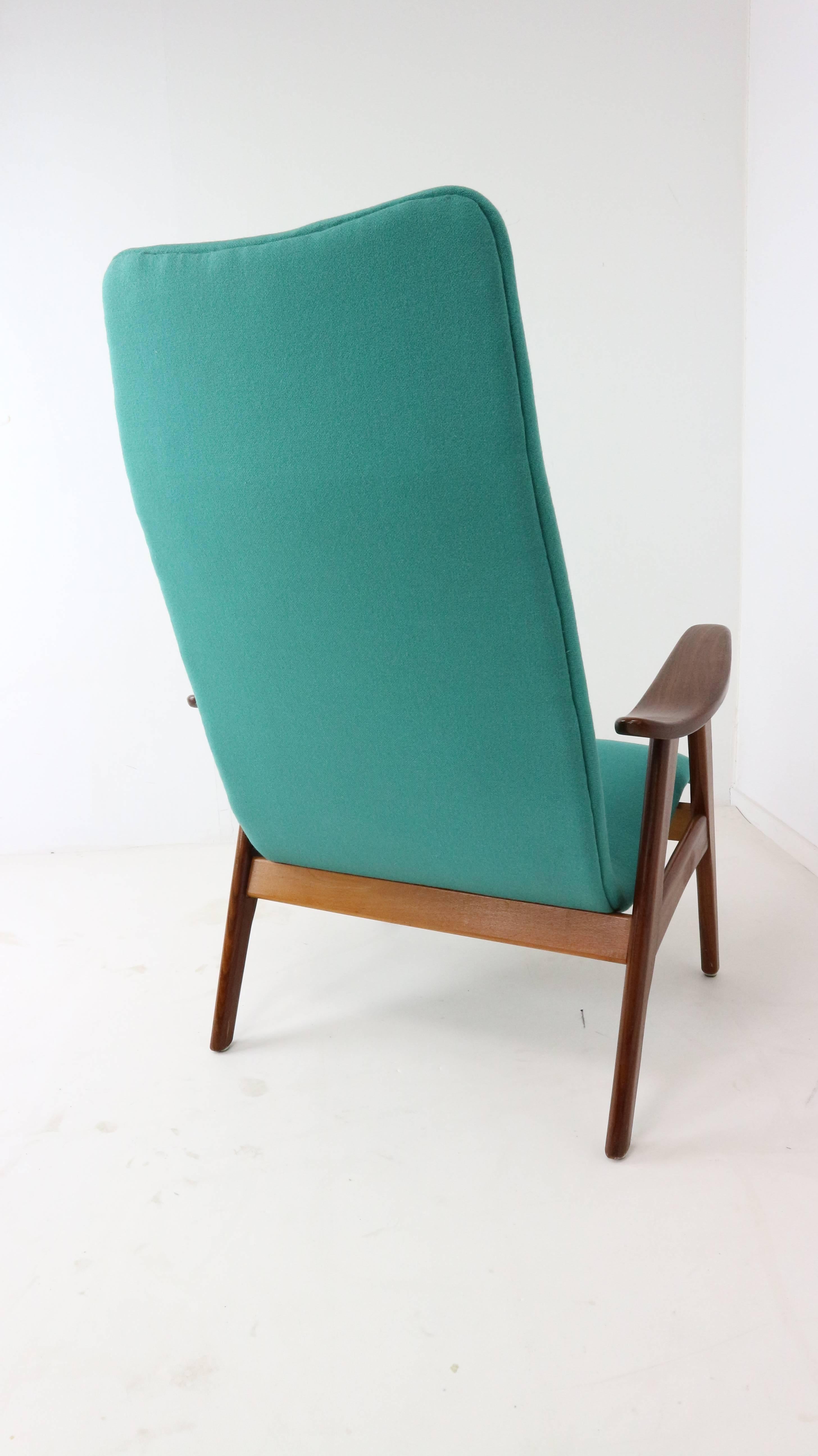Dutch New Upholstered High Back Lounge Chair by Louis Van Teeffelen for Webe