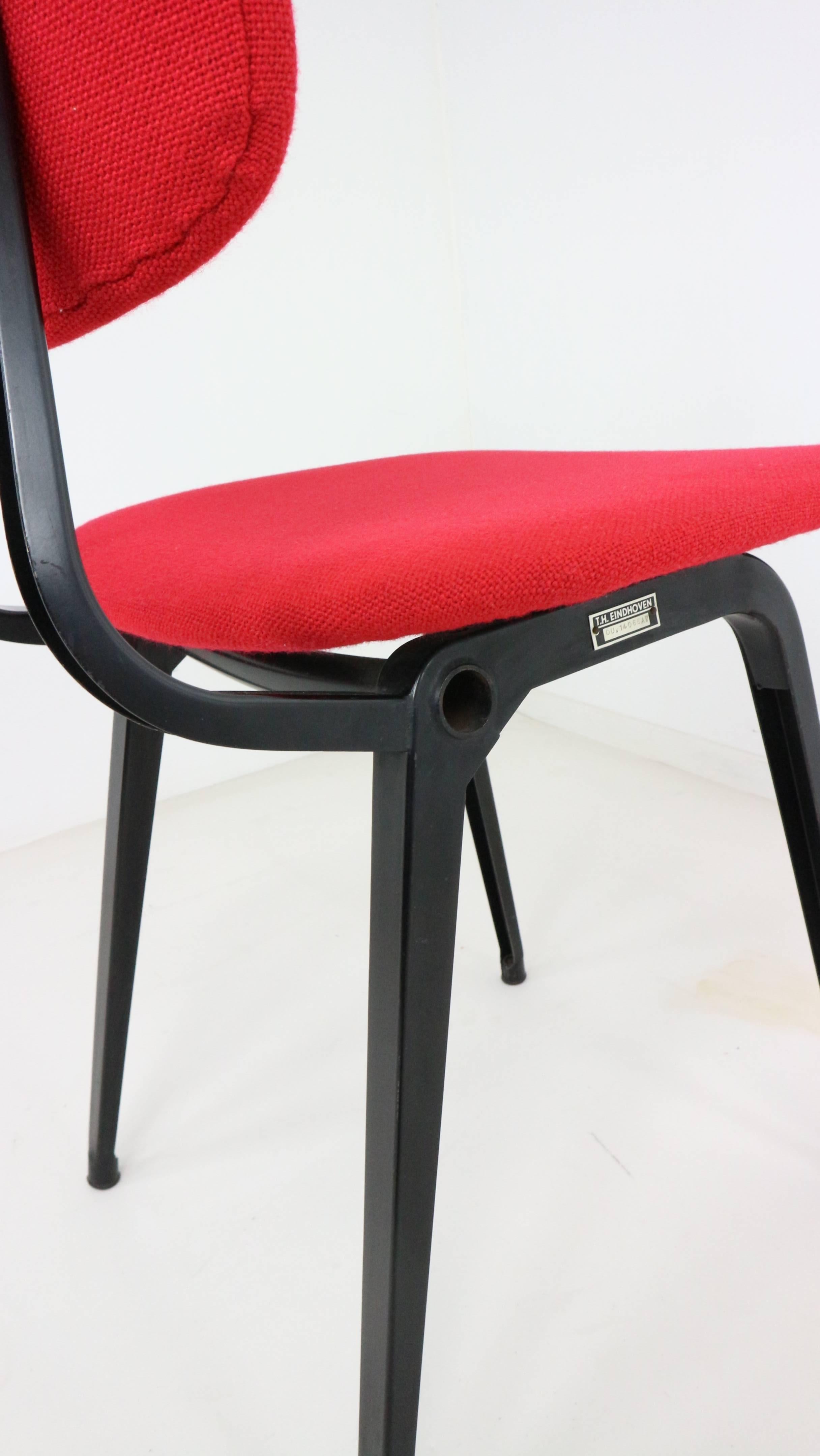 Mid-Century Modern Revolt Armhairs by Friso Kramer for Ahrend Cirkel Upholstered in Red