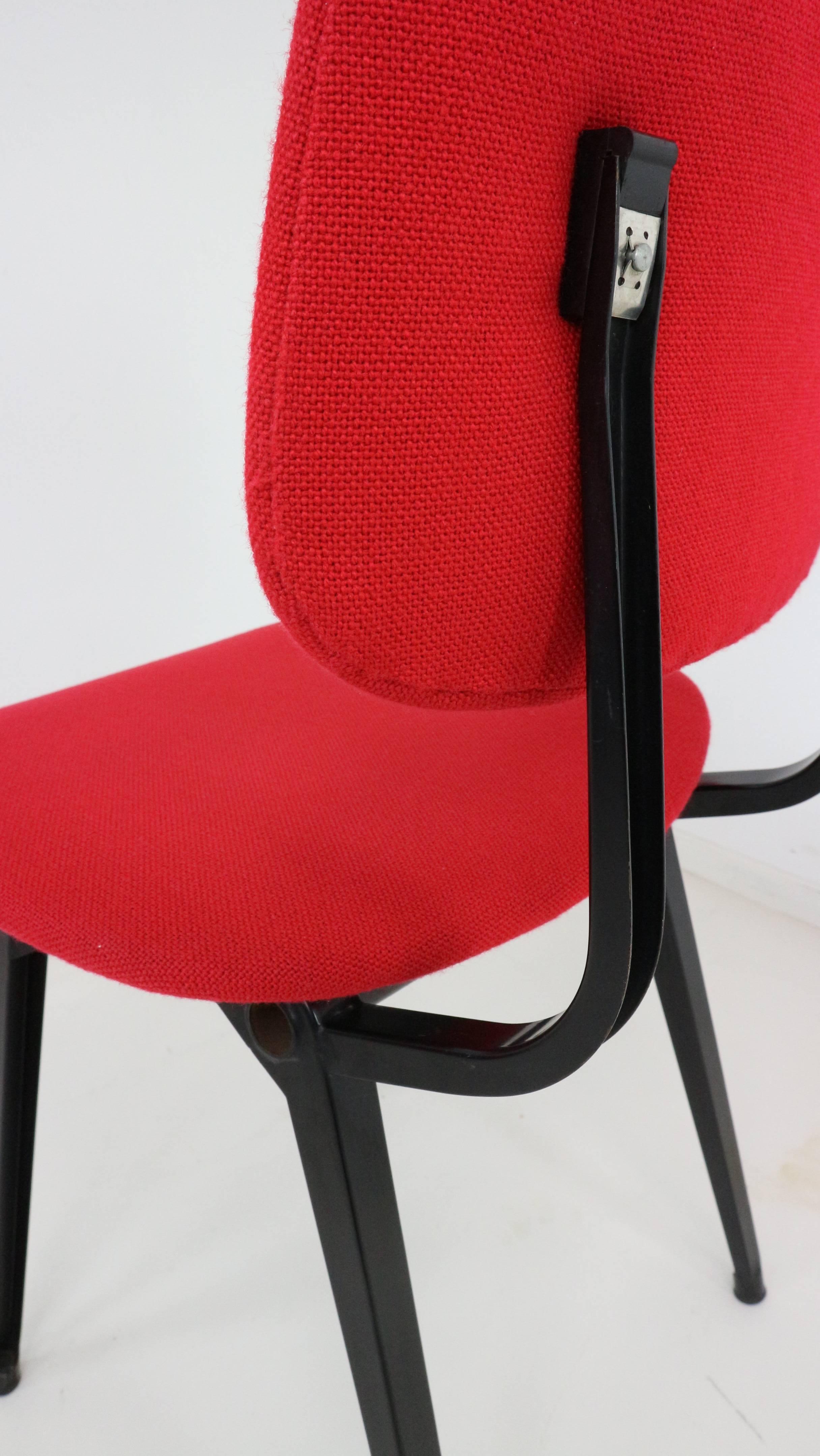 Plated Revolt Armhairs by Friso Kramer for Ahrend Cirkel Upholstered in Red