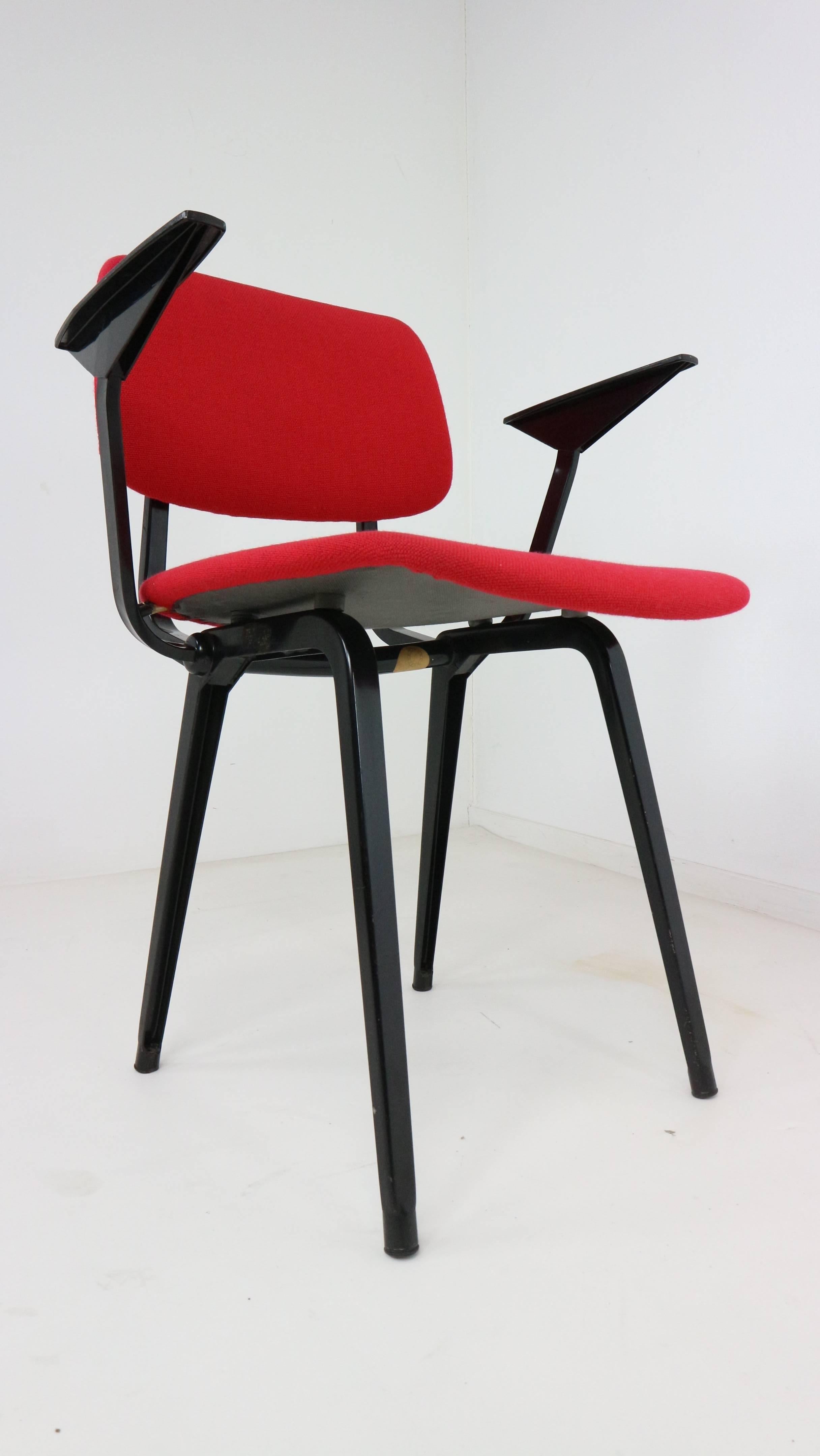 Dutch Seven Revolt Chair by Friso Kramer for Ahrend Cirkel Upholstered in Red