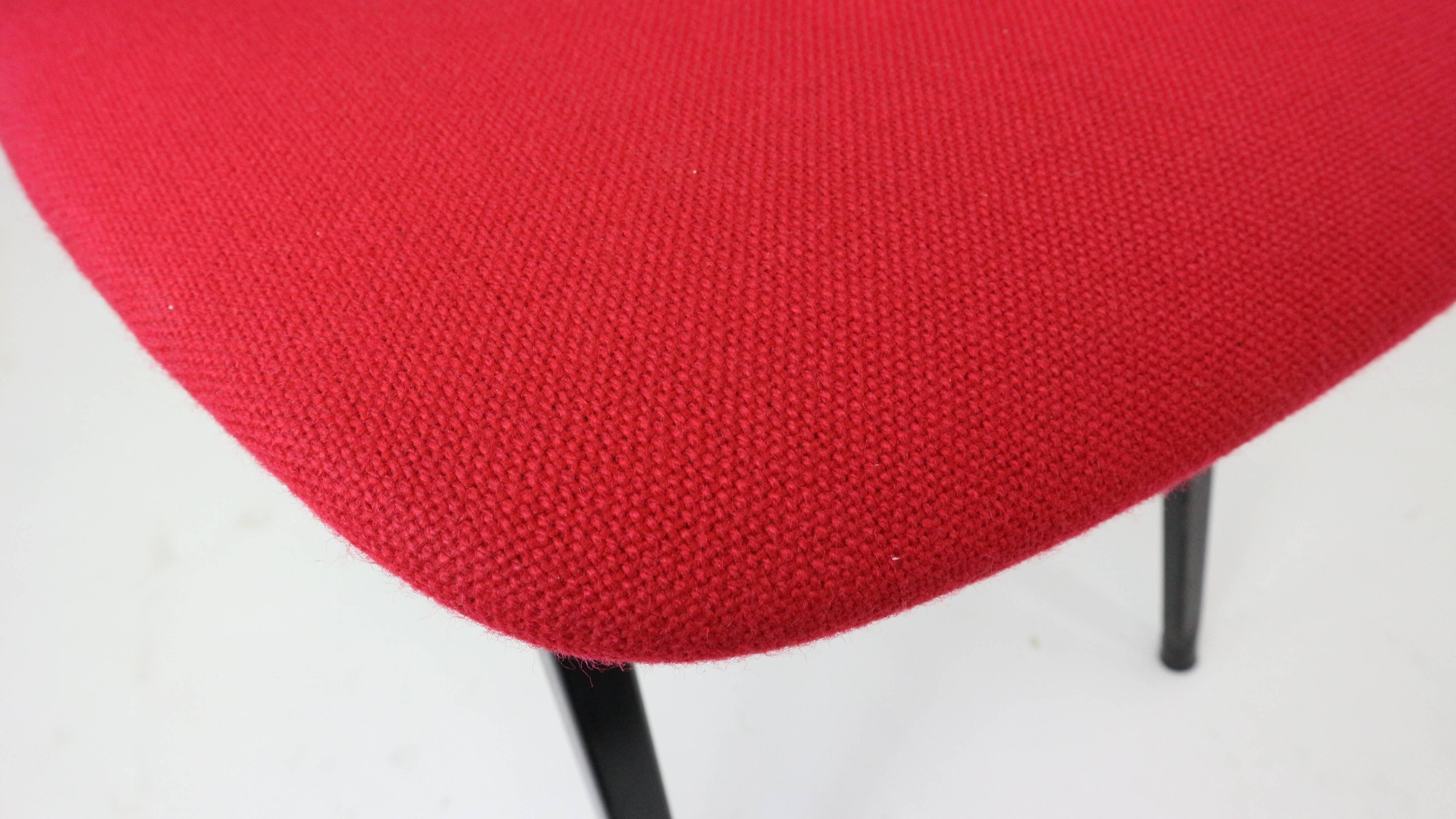 Plated Seven Revolt Chair by Friso Kramer for Ahrend Cirkel Upholstered in Red