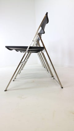 Set of Four Contemporary P08 Folding Chairs, Tecno, Italy, 1991