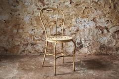 Antique Very Rare Set of Eight 19th Century Italian Bistro Chairs
