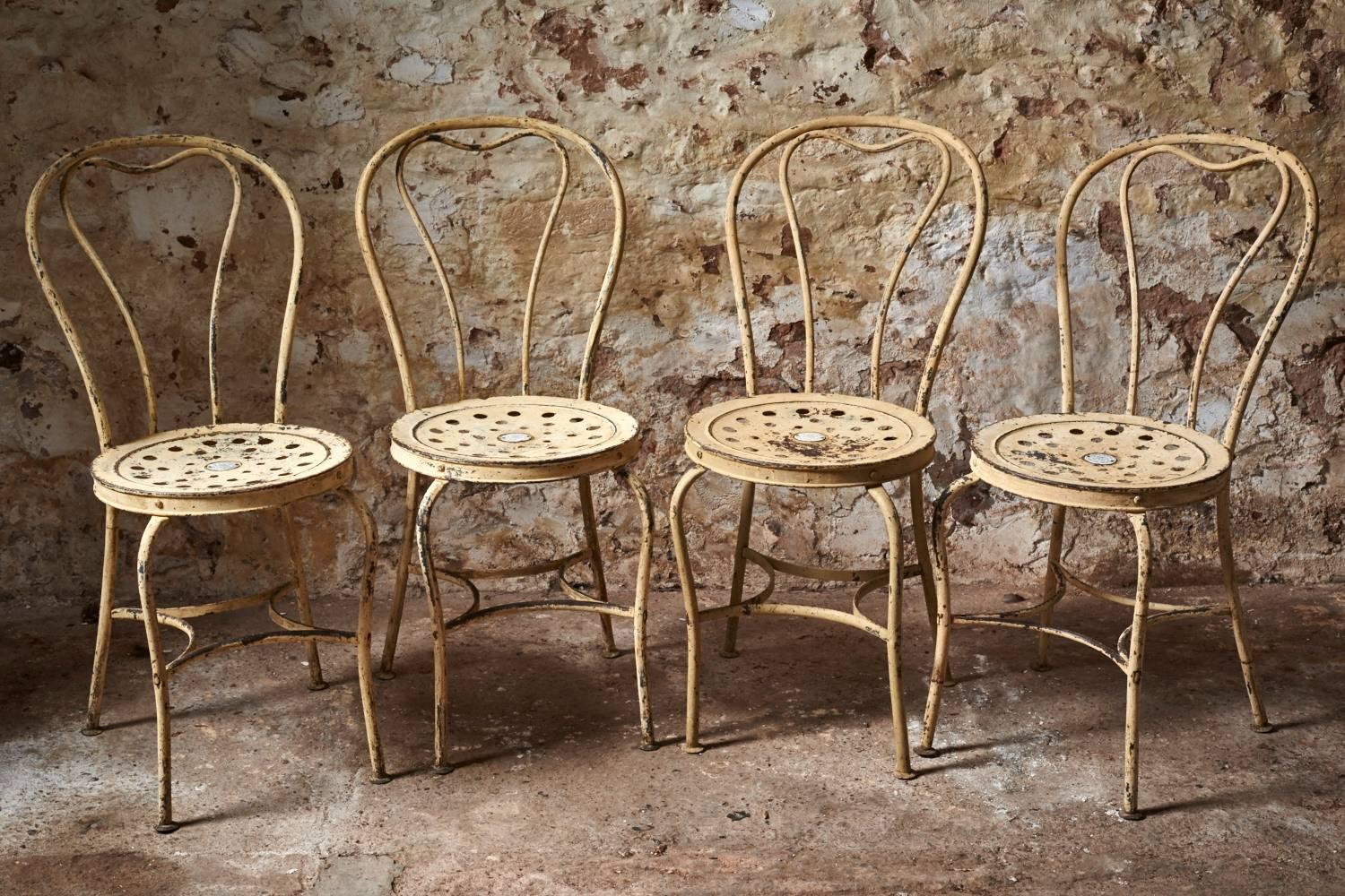 Very Rare Set of Eight 19th Century Italian Bistro Chairs 1