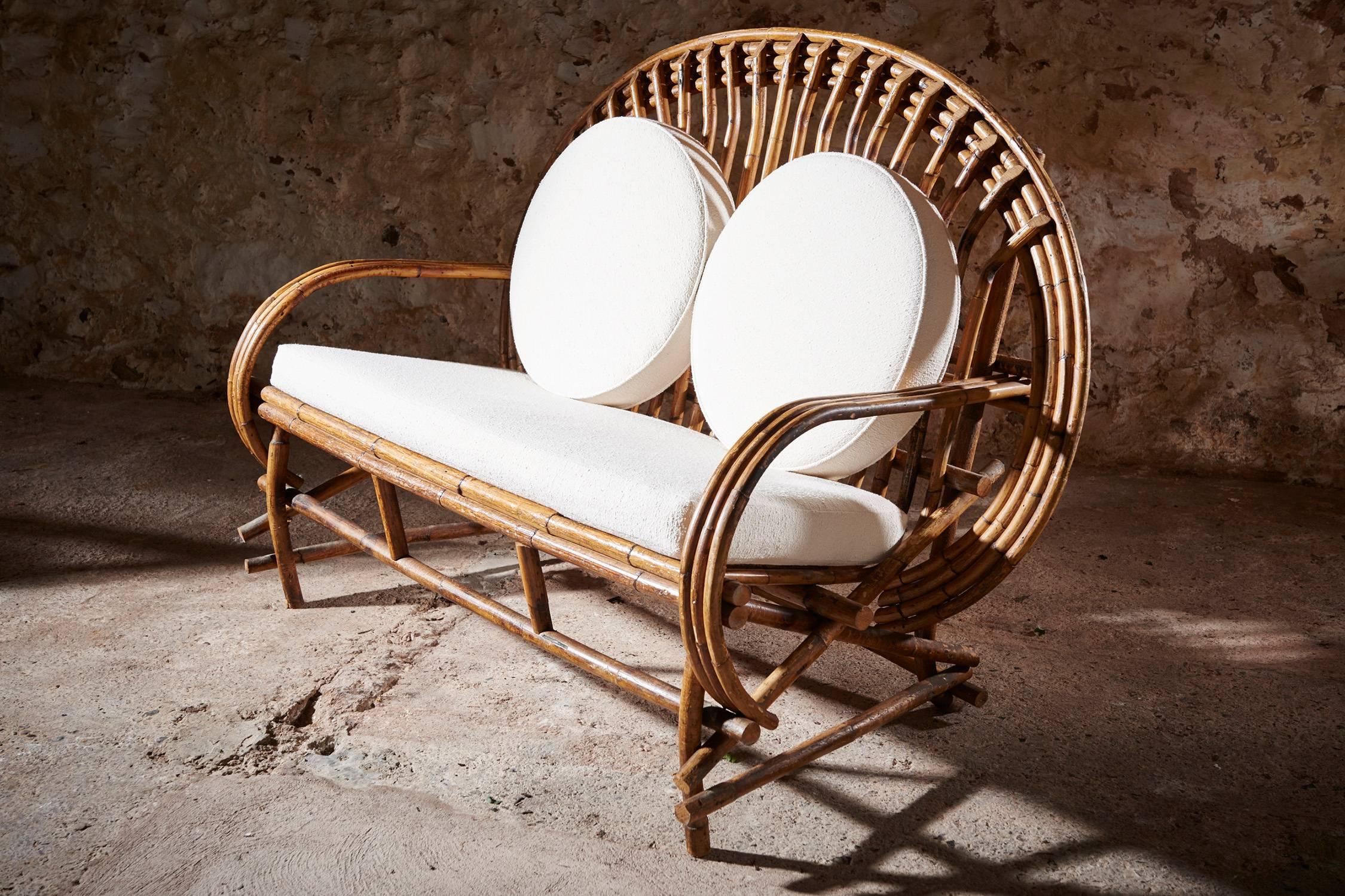 20th Century Stunning Mid-Century Bamboo Sofa For Sale
