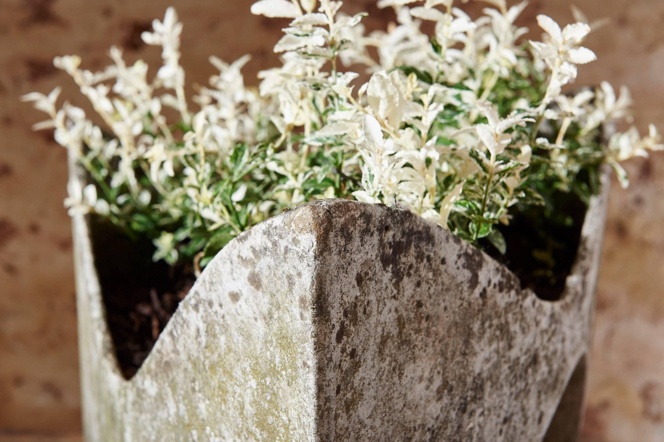 This very rare three sided free form planter designed by Willy Guhl is an art form in itself!

In great original condition this planter would make the ideal statement or garden centerpiece potted up with interesting grasses or with low growing