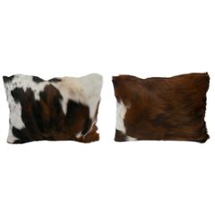 Cowhide Pillows, Pair 4