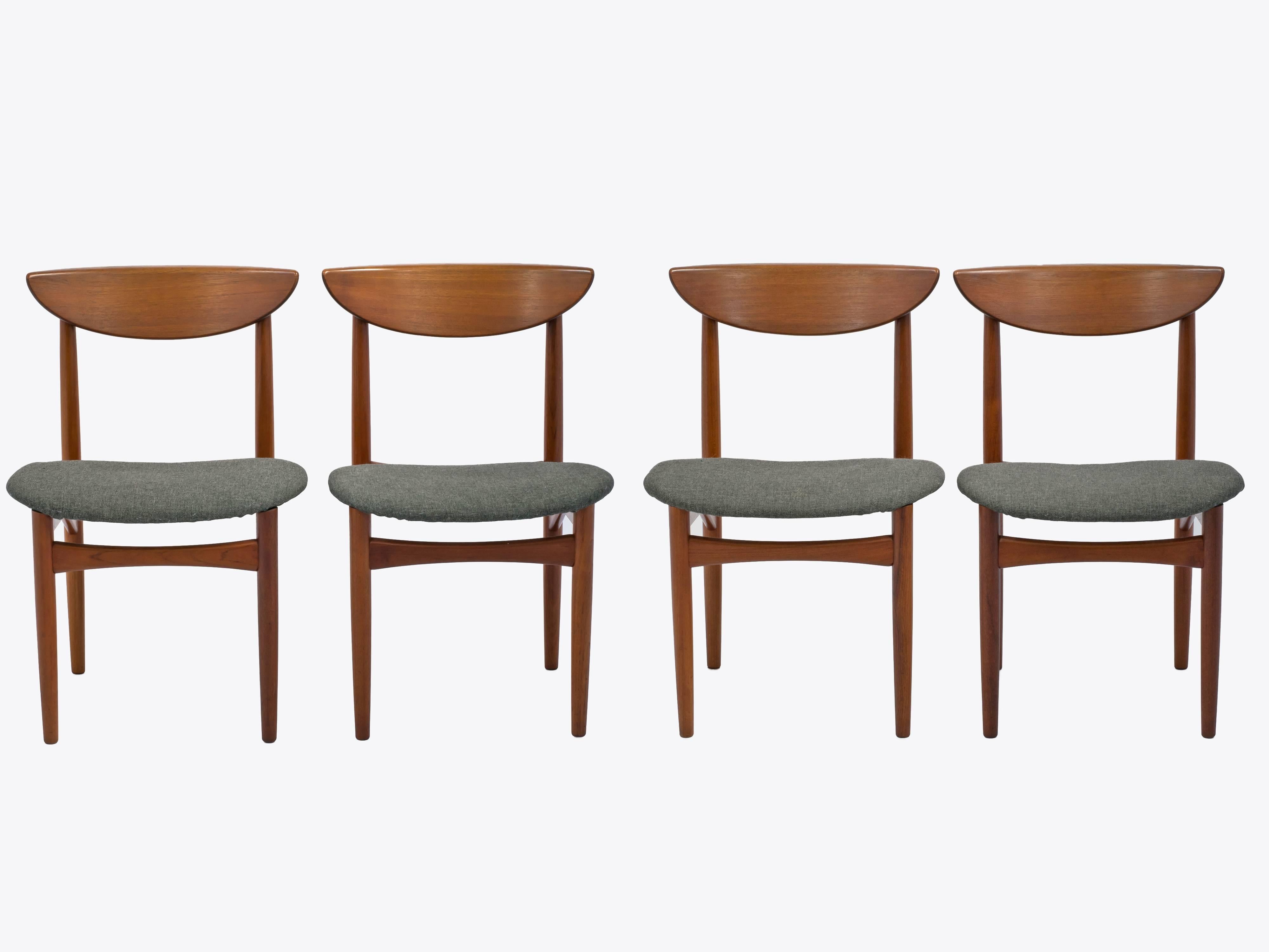 Mid-Century Modern Mid-Century Dining Chairs Set of Eight in Teak by Kurt Ostervig for K.P. Mobler