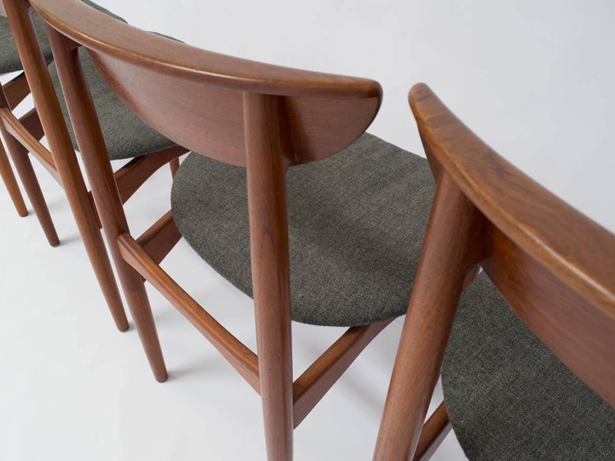 Mid-20th Century Mid-Century Dining Chairs Set of Eight in Teak by Kurt Ostervig for K.P. Mobler