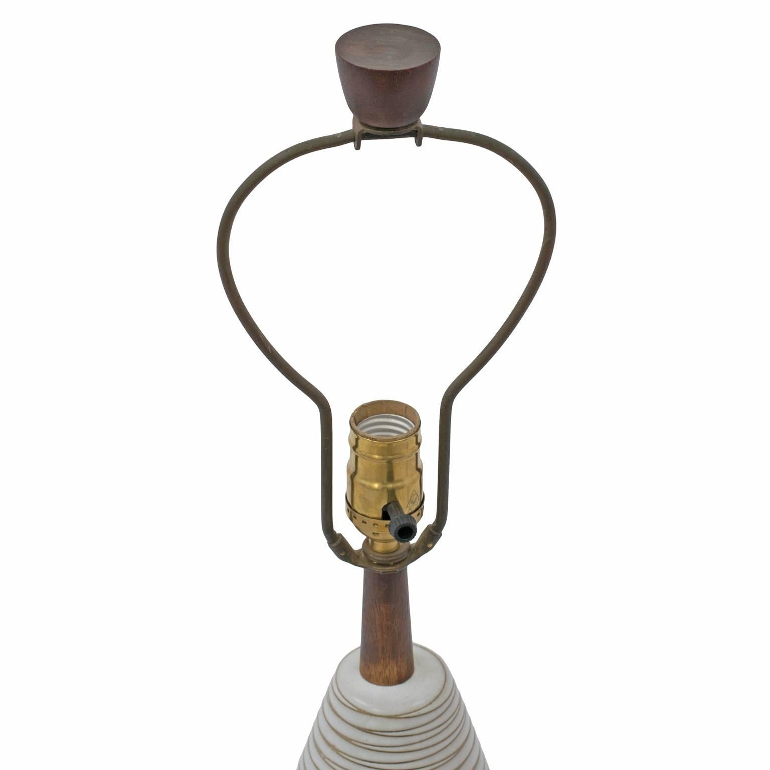 Table Lamp by Jane and Gordon Martz Original Shade Finial 1