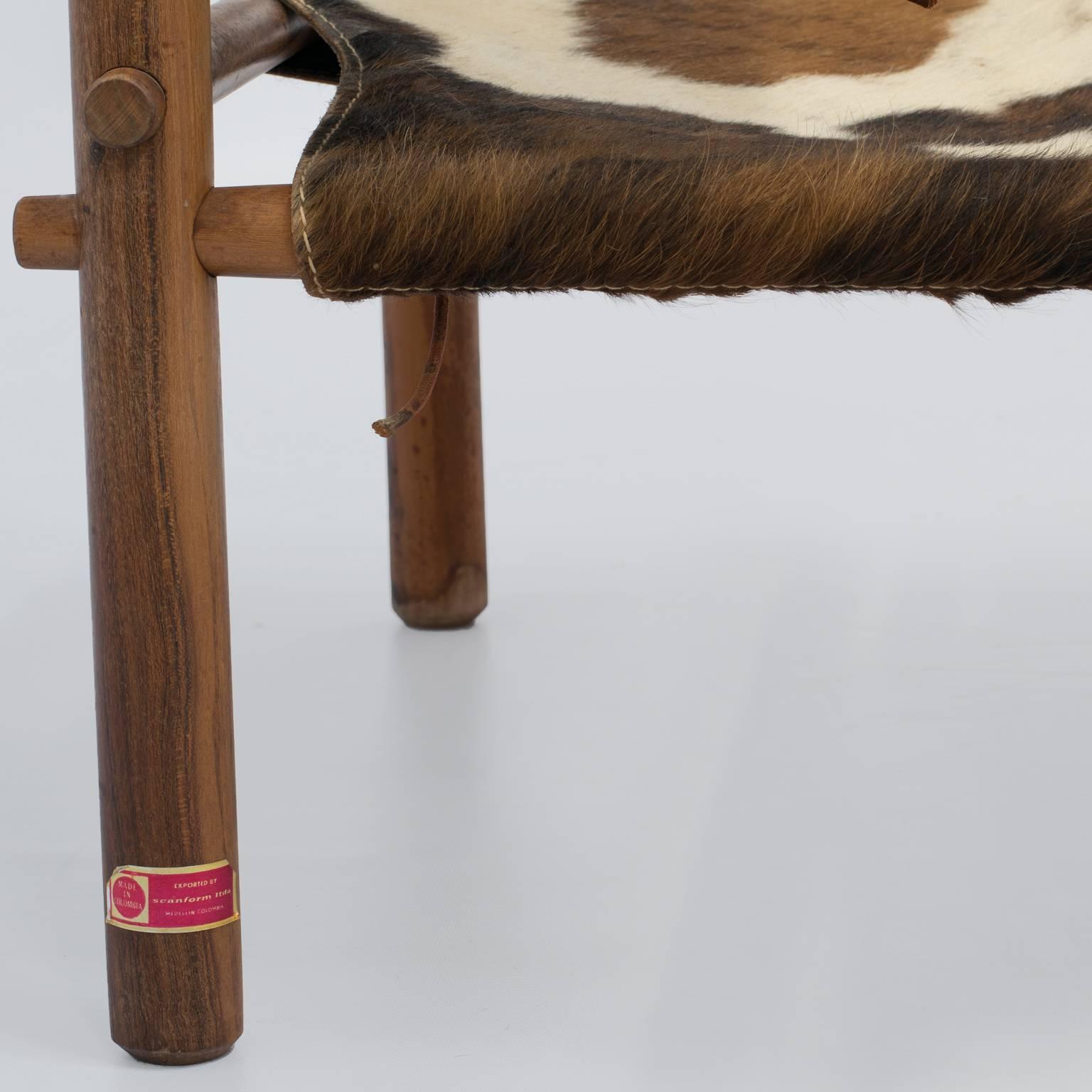 Arne Norell Sirocco Safari Chair in Rosewood and Cowhide 1