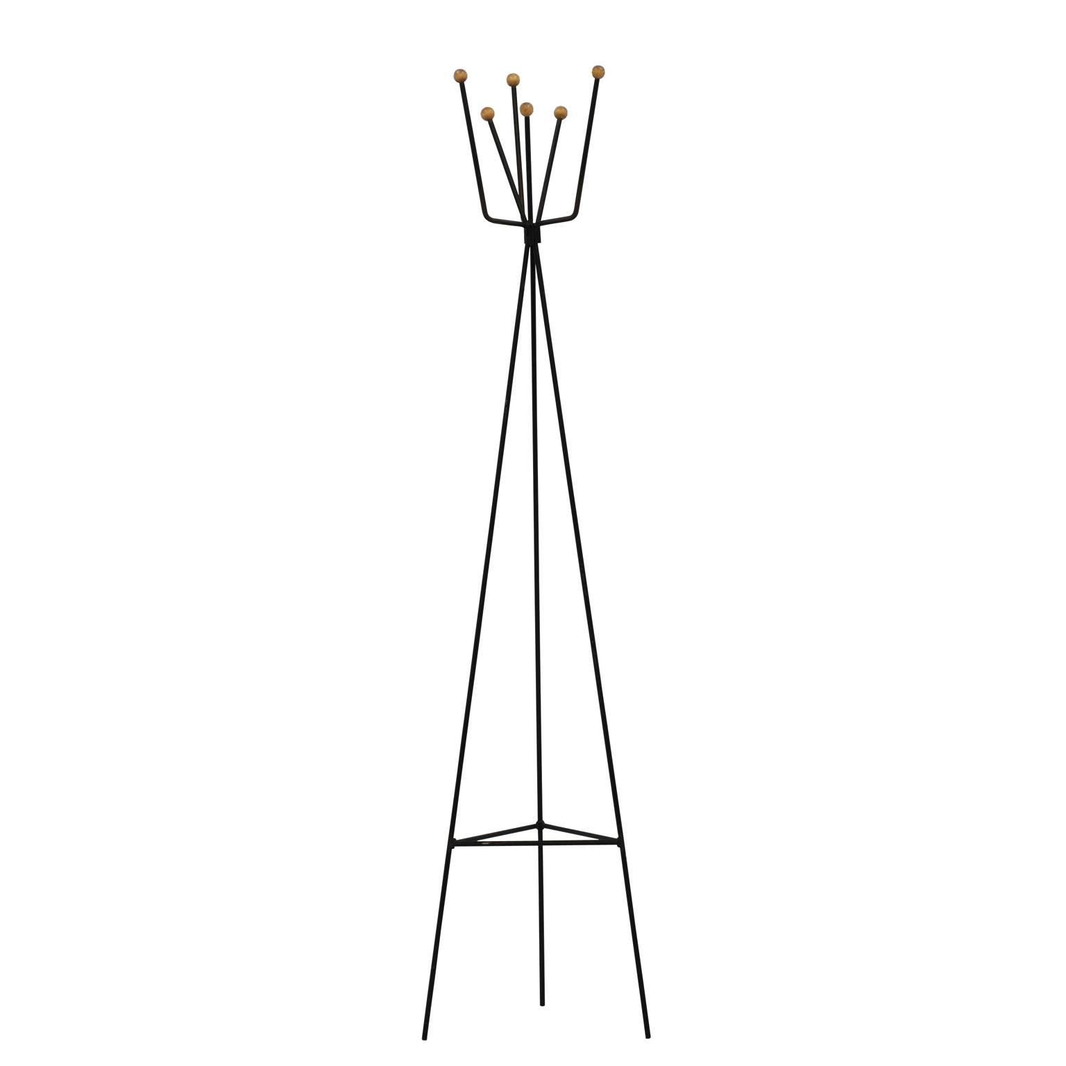 Wrought Iron Mid-Century Coat Rack Stand Attributed to Tony Paul