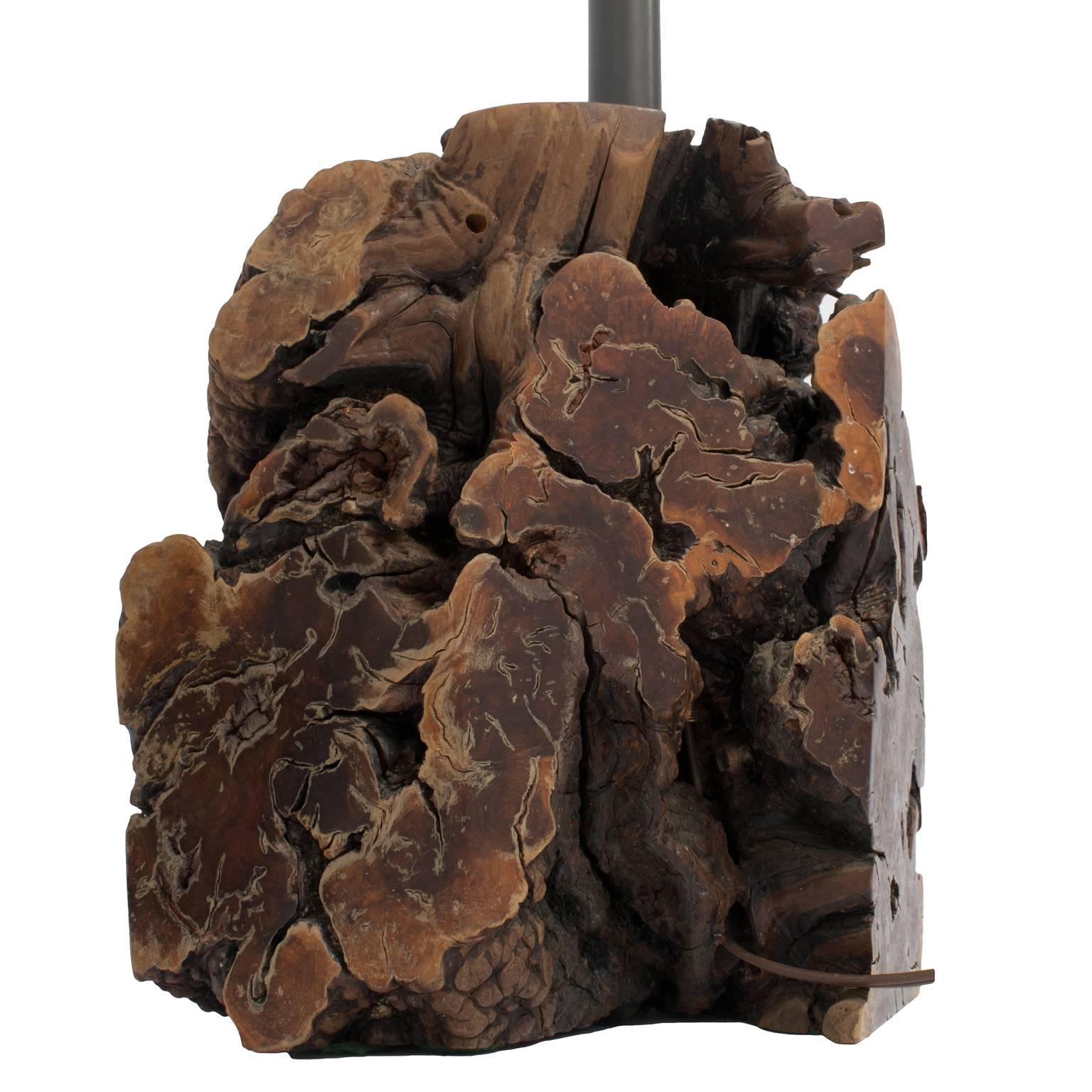 Mid-20th Century Mid-Century Burl Wood Table Lamps, Pair For Sale