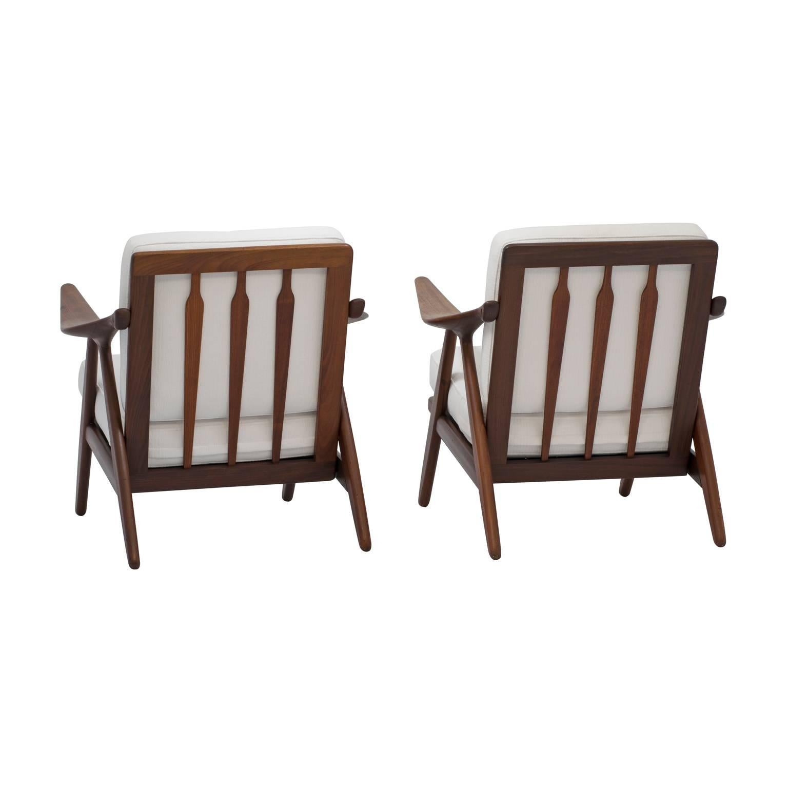 Danish Pair of Arne Hovmand-Olsen Lounge Chairs for Randers Mobelfabrik