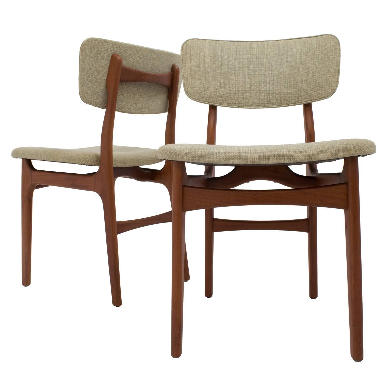 Upholstery Mid-Century Danish Teak Side, Desk, Dining Chair For Sale
