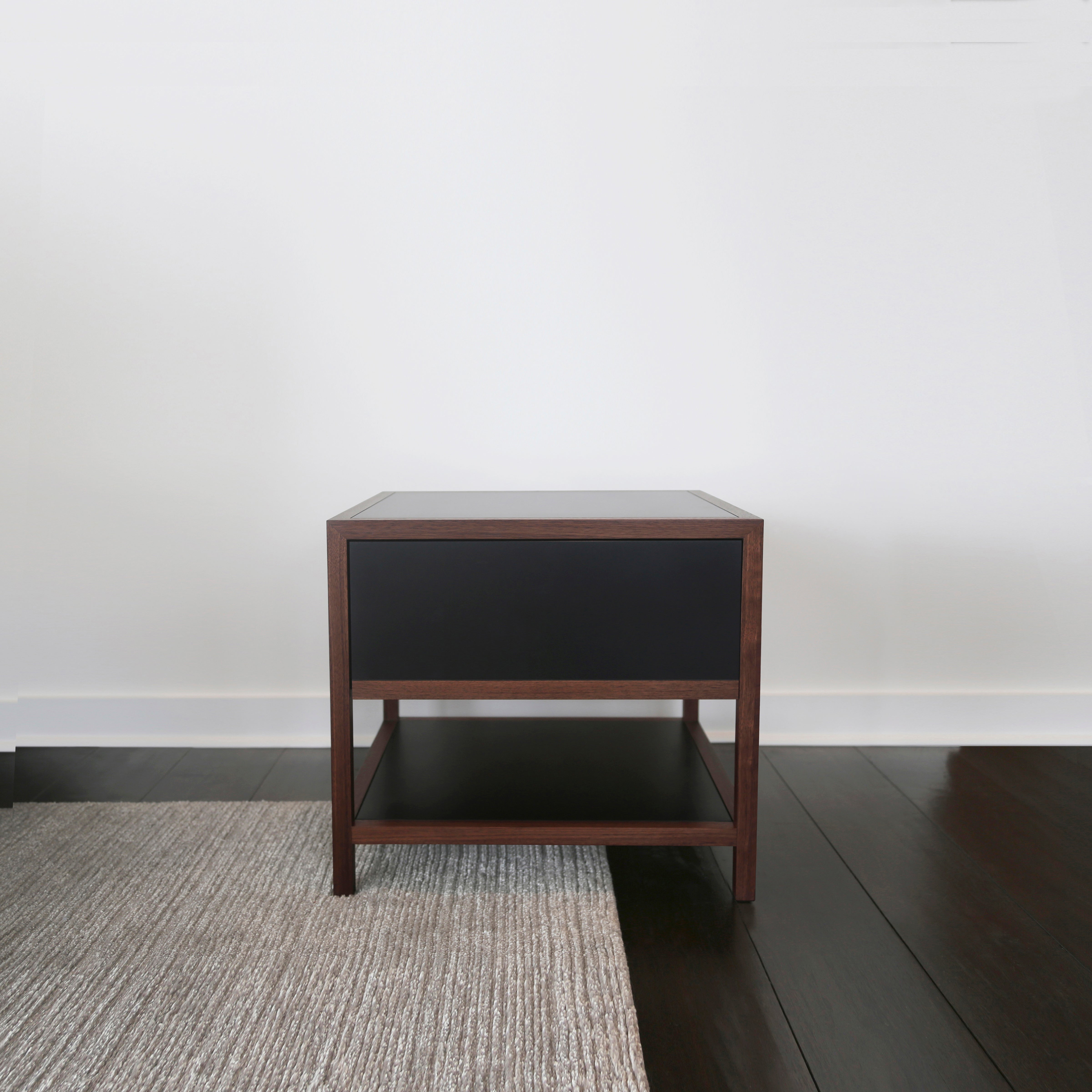 Driver Side Table In Black Paper Composite And Oiled Walnut Single Driver Side Table In Black Paper Composite And Oiled Walnut Single Drawer For At 1stdibs