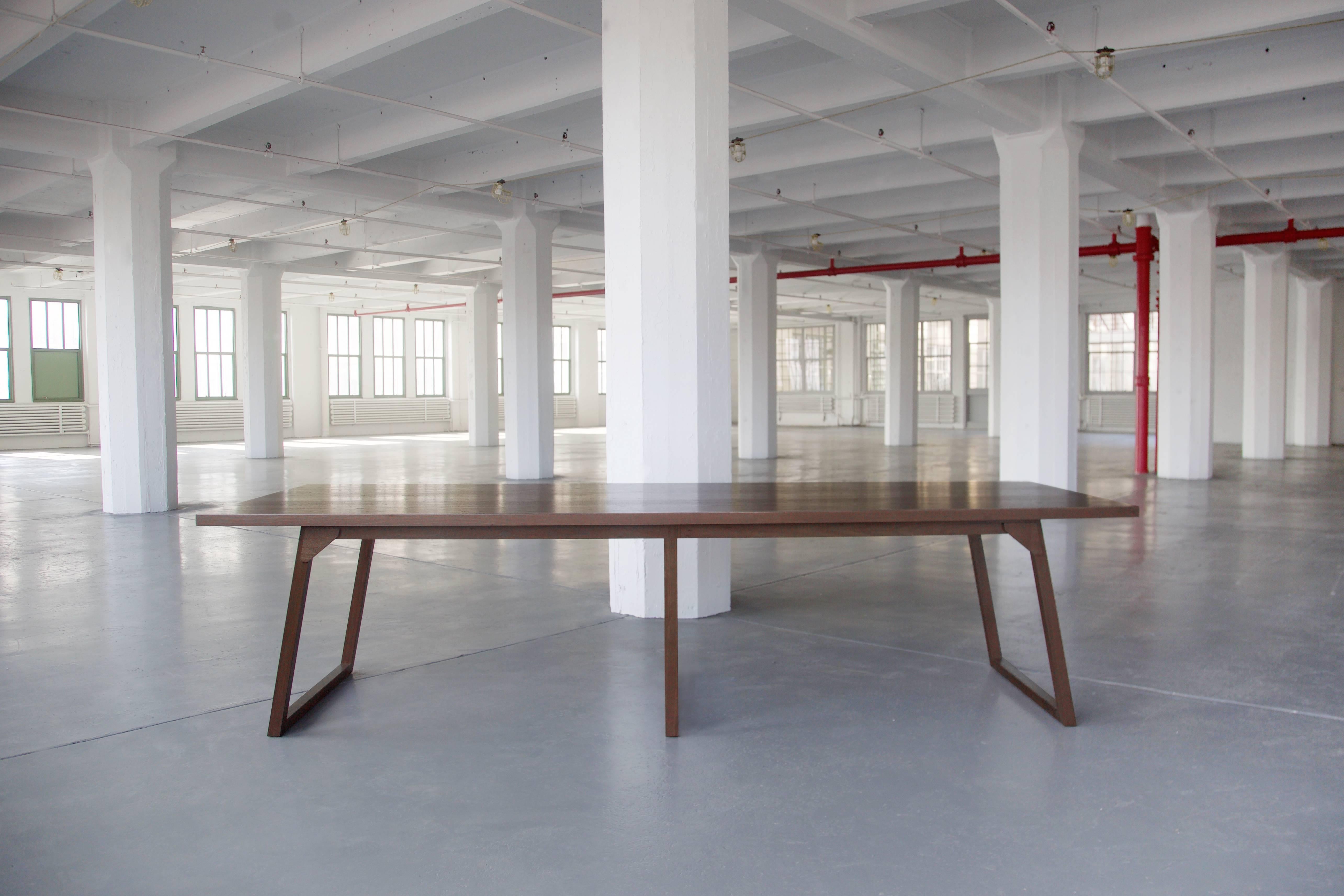 Hand-Crafted Familj Solid Wood Dining Table in Dark Walnut For Sale