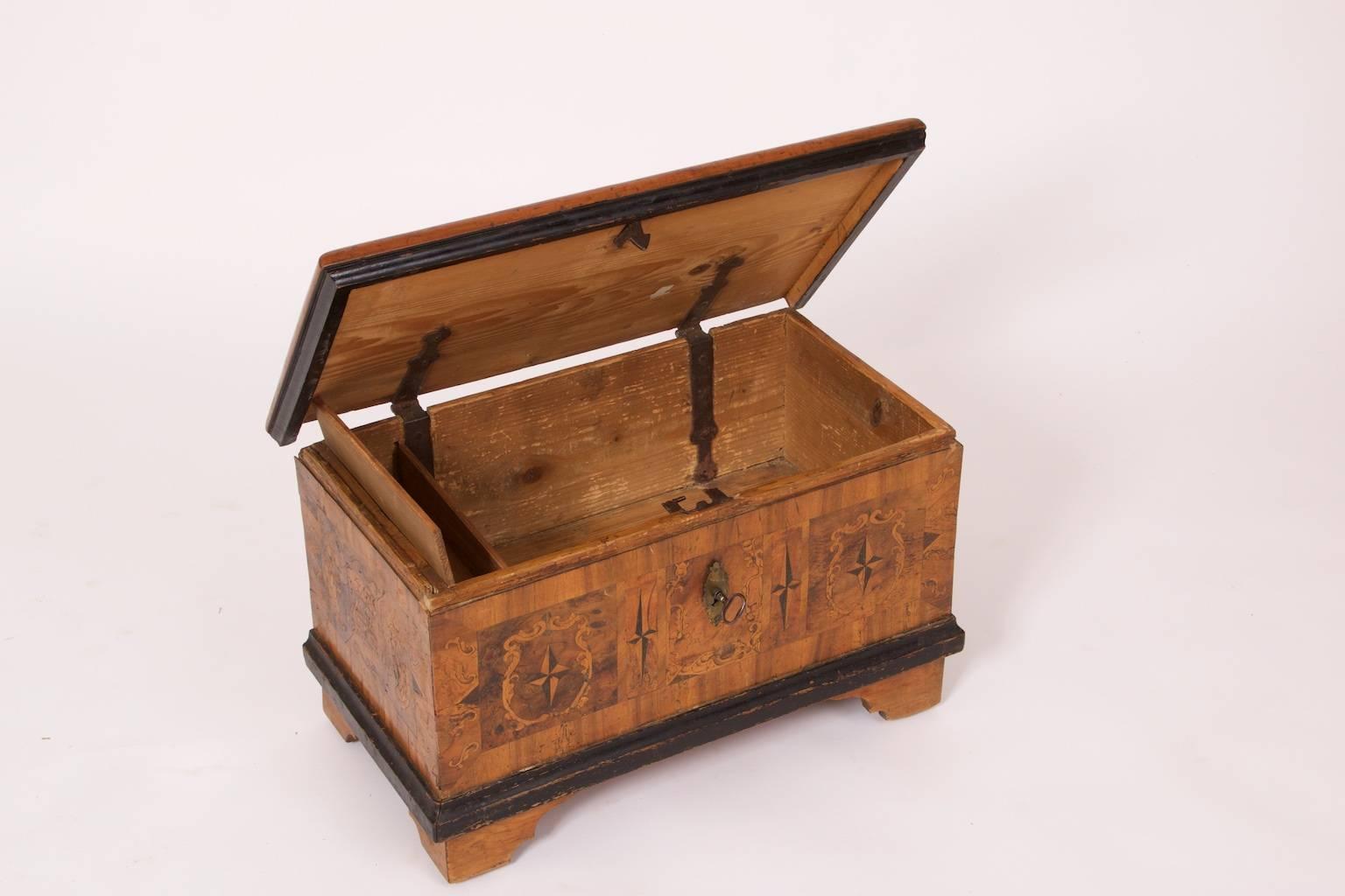 Swedish 17th Century Casket with Hidden Compartments For Sale