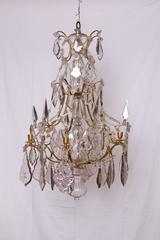 Swedish Crystal Chandelier Made for Six Candles, Rococo, circa 1770