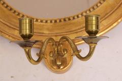 Pair of Gustavian Medallion Mirror Sconces, circa 1790, Sweden