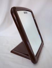 "Finnmirror" Charming Finnish Table and Wall Mirror, Brown Plastic, 1970s