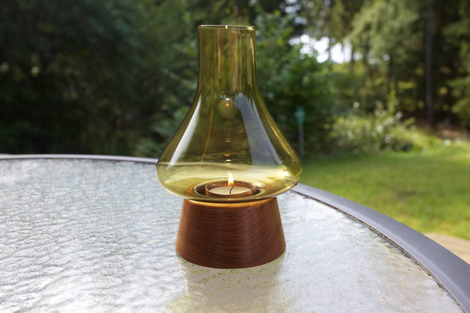 Candleholder, Teak, Glass and Copper by Karl Holmberg 1960s-1970s, Swedish For Sale 3