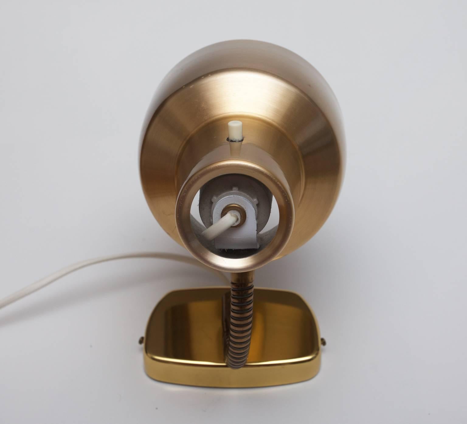 Swedish Wall Lamp in Brass and Anodized Aluminium, Sweden 1960s from Armaturhantverk For Sale