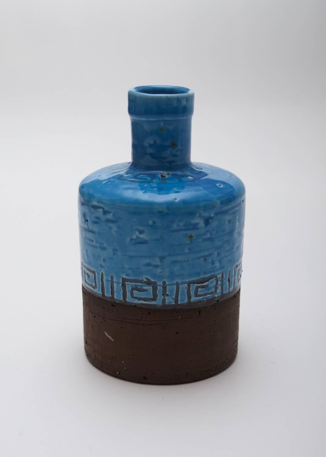 Swedish Small Ceramic Glazed Vase by Jie Gantofta Sweden, the Turquoise Series 1965-1969 For Sale