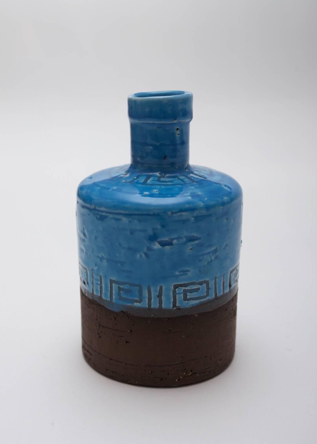 Mid-20th Century Small Ceramic Glazed Vase by Jie Gantofta Sweden, the Turquoise Series 1965-1969 For Sale
